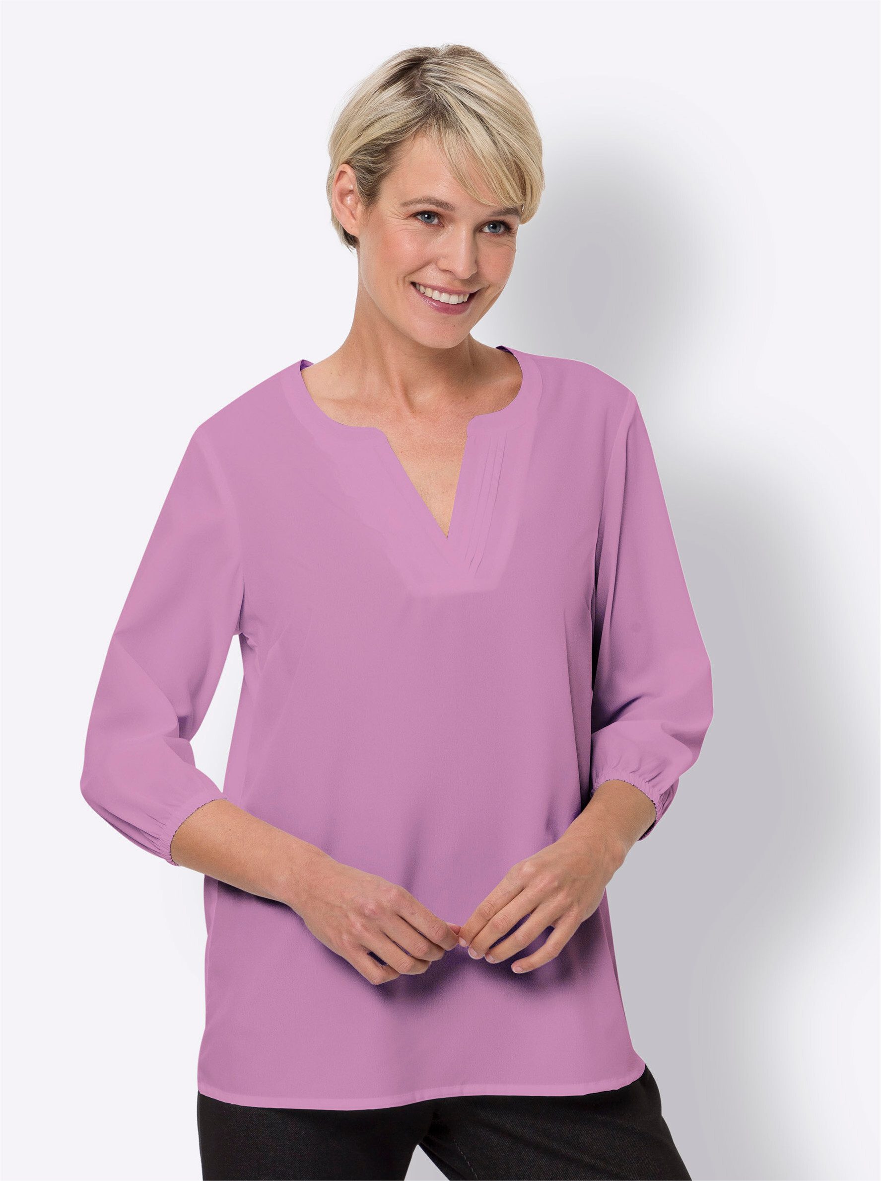 Sieh an! Klassische Bluse Schlupfbluse 3/4-Arm günstig online kaufen