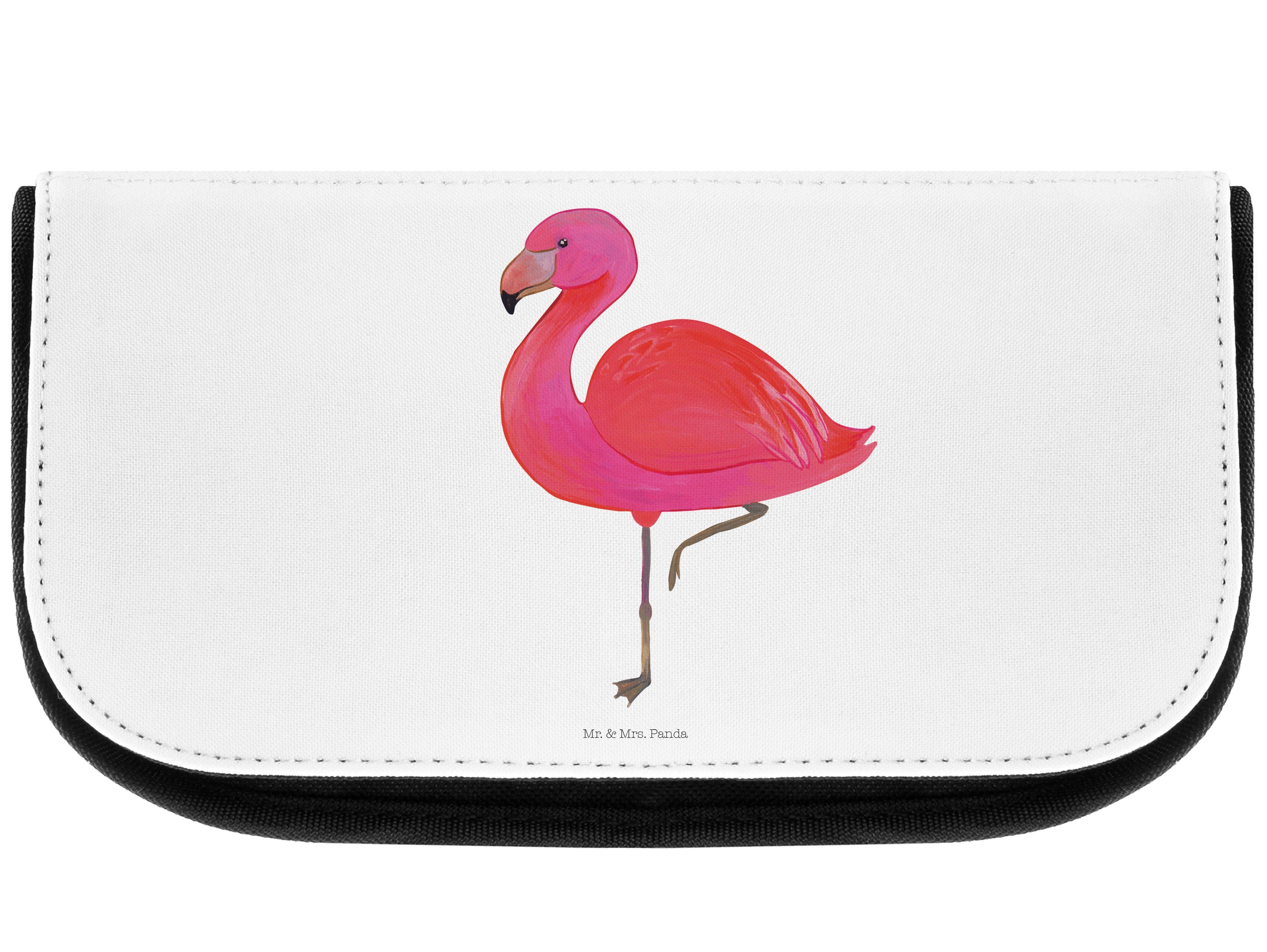 Mr. & Mrs. Panda Kosmetiktasche Flamingo classic - Weiß - Geschenk, für mich, Schminktasche, Selbstli (1-tlg)