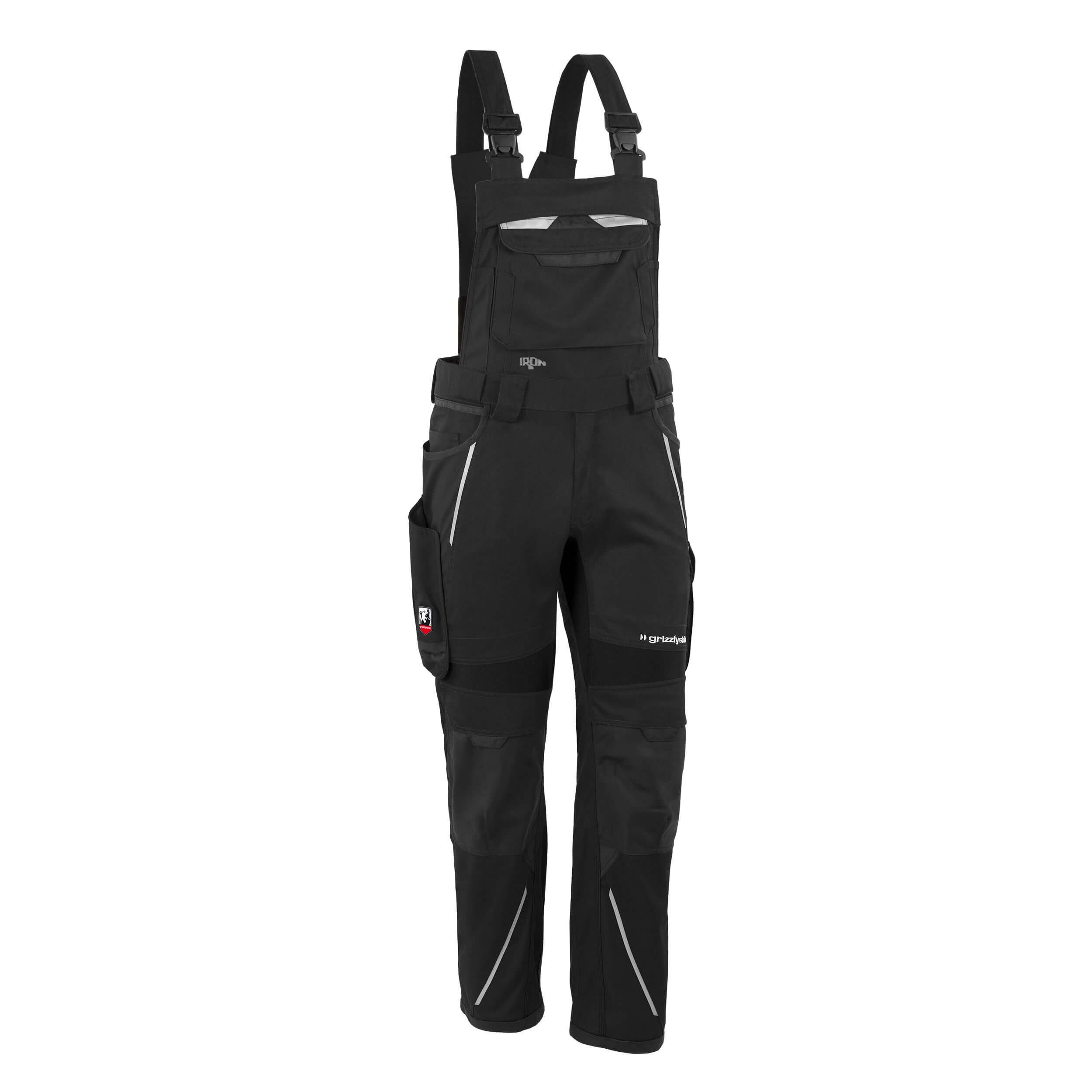 Arbeitslatzhose moderne Latzhose IRON aus Lyocell, Cordura & Stretch - Reflexelemente