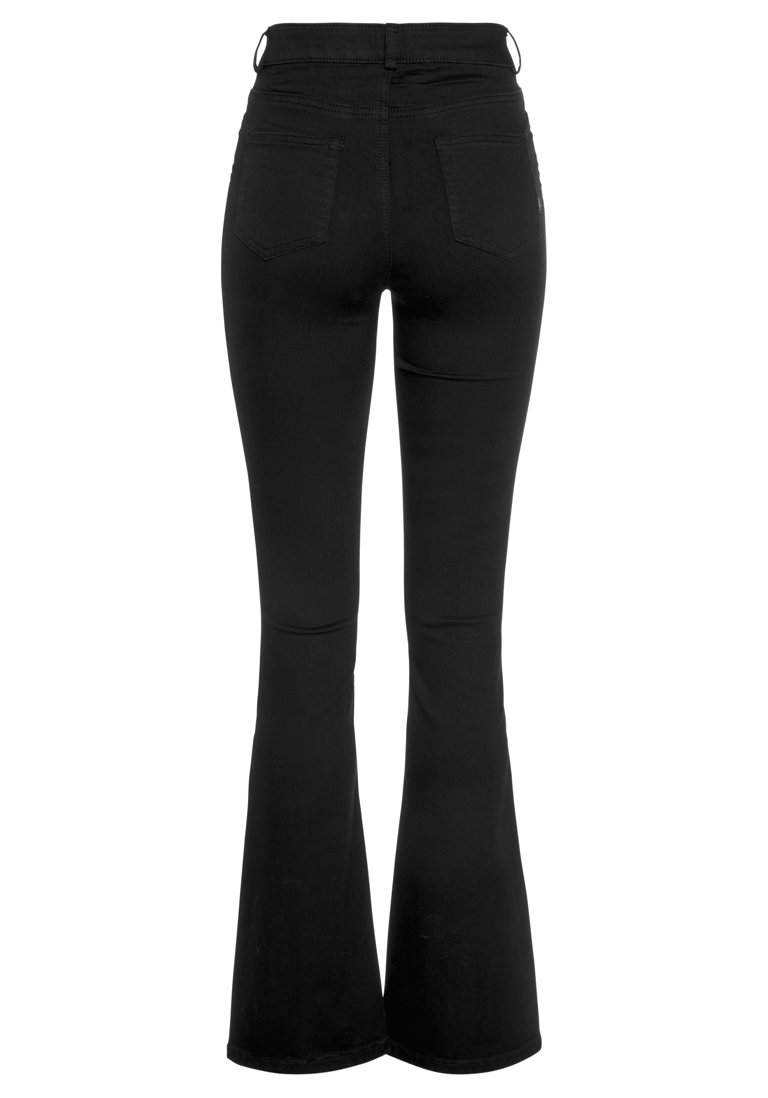 Arizona Bootcut-Jeans Ultra Stretch hohe Leibhöhe, ausgestellte Beinform