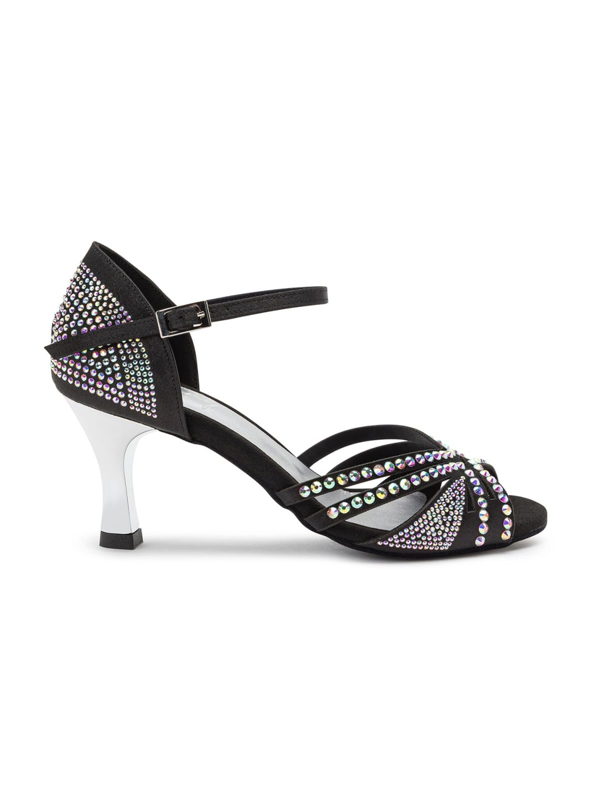 Dancing Queens Sparkle Shine Tanzschuhe Satin - Absatz 7.0 cm flare Sandalette Tanzschuh 7 cm Absatz: Salsa, Bachata, Kizomba, Zumba