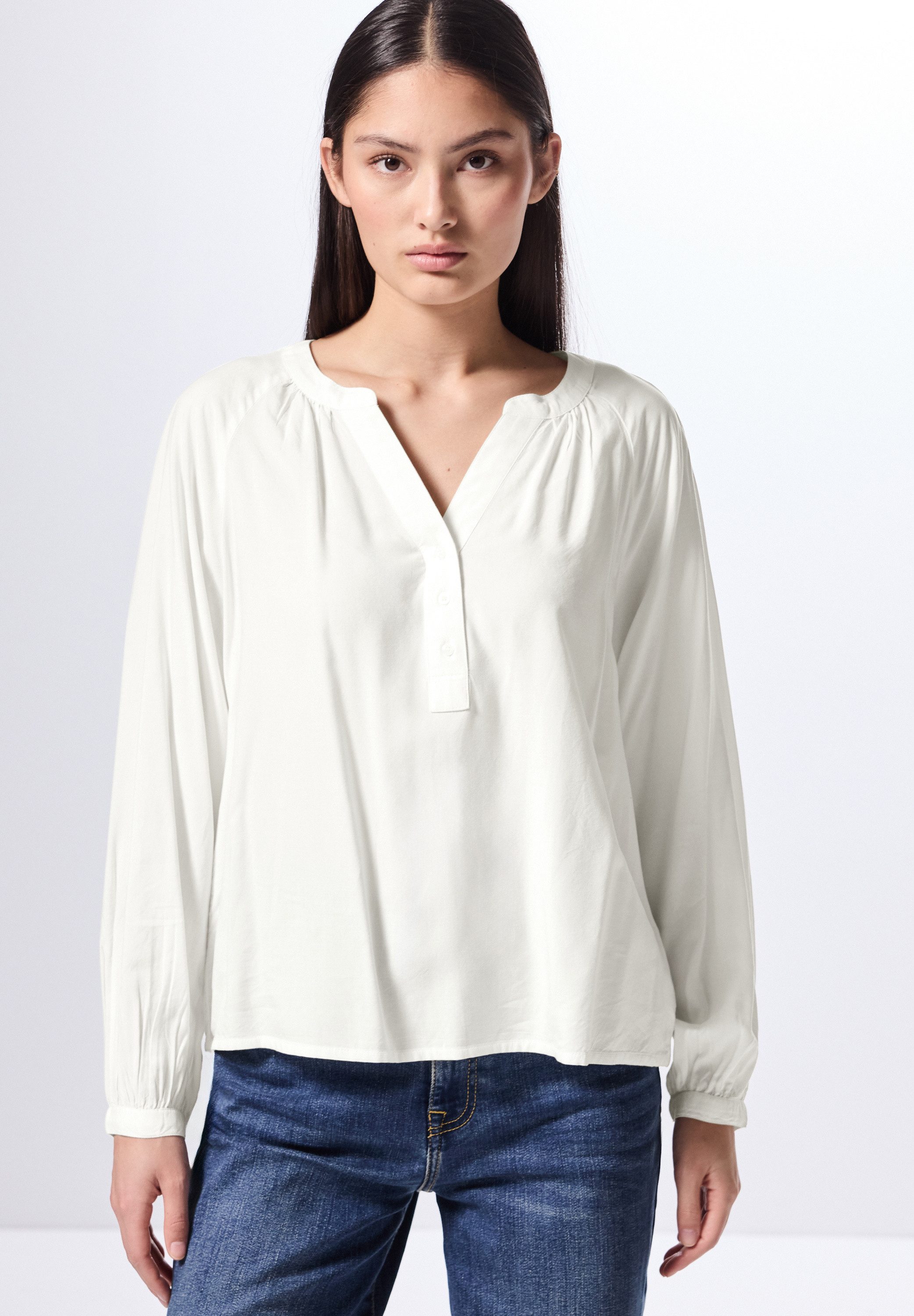 STREET ONE STUDIO Langarmbluse aus softer günstig online kaufen
