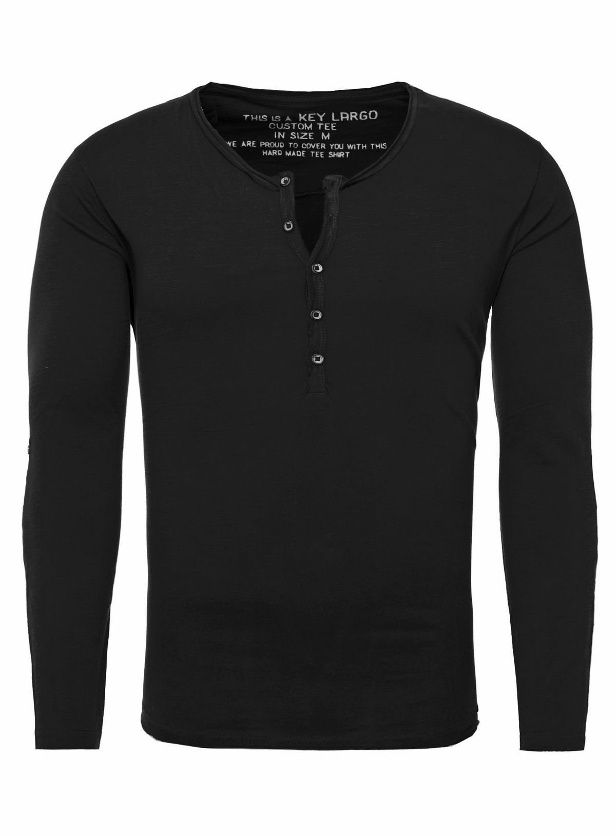 Key Largo Henleyshirt Ginger vintage Look uni Basic MLS00038 mit Knopfleist günstig online kaufen