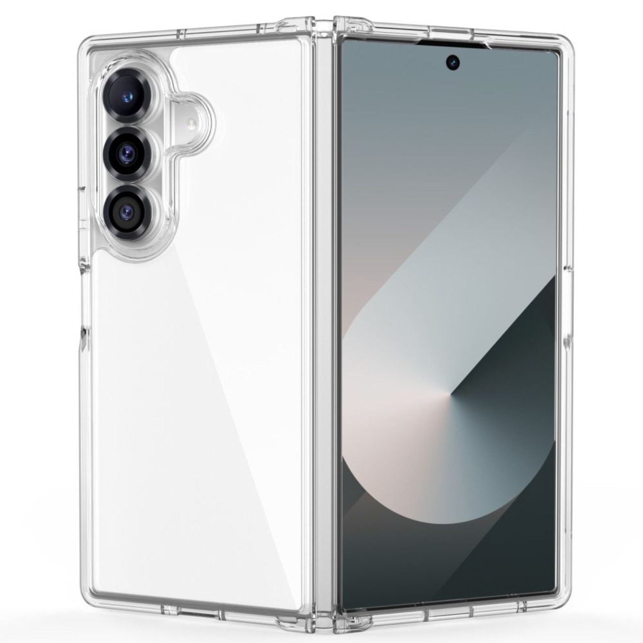 TECH PROTECT Handyhülle für Samsung Galaxy Z Fold 7, Transparente Hybridhülle mit stoßabsorbierendem TPU-Rahmen