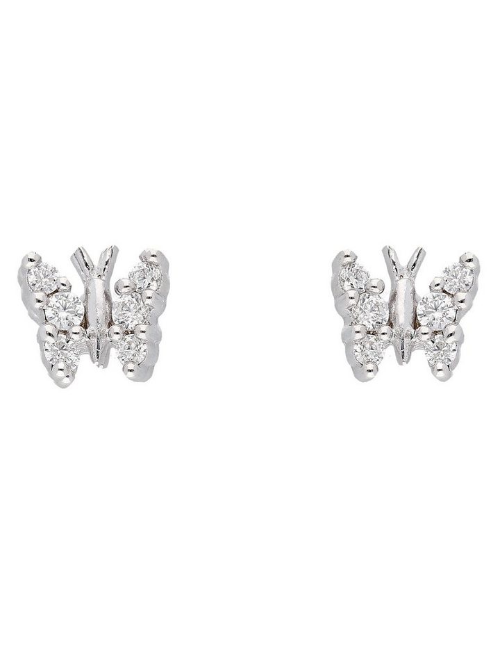 Adelia´s Paar Ohrhänger 925 Silber Ohrringe Ohrstecker Schmetterling, mit  Zirkonia Silberschmuck für Damen