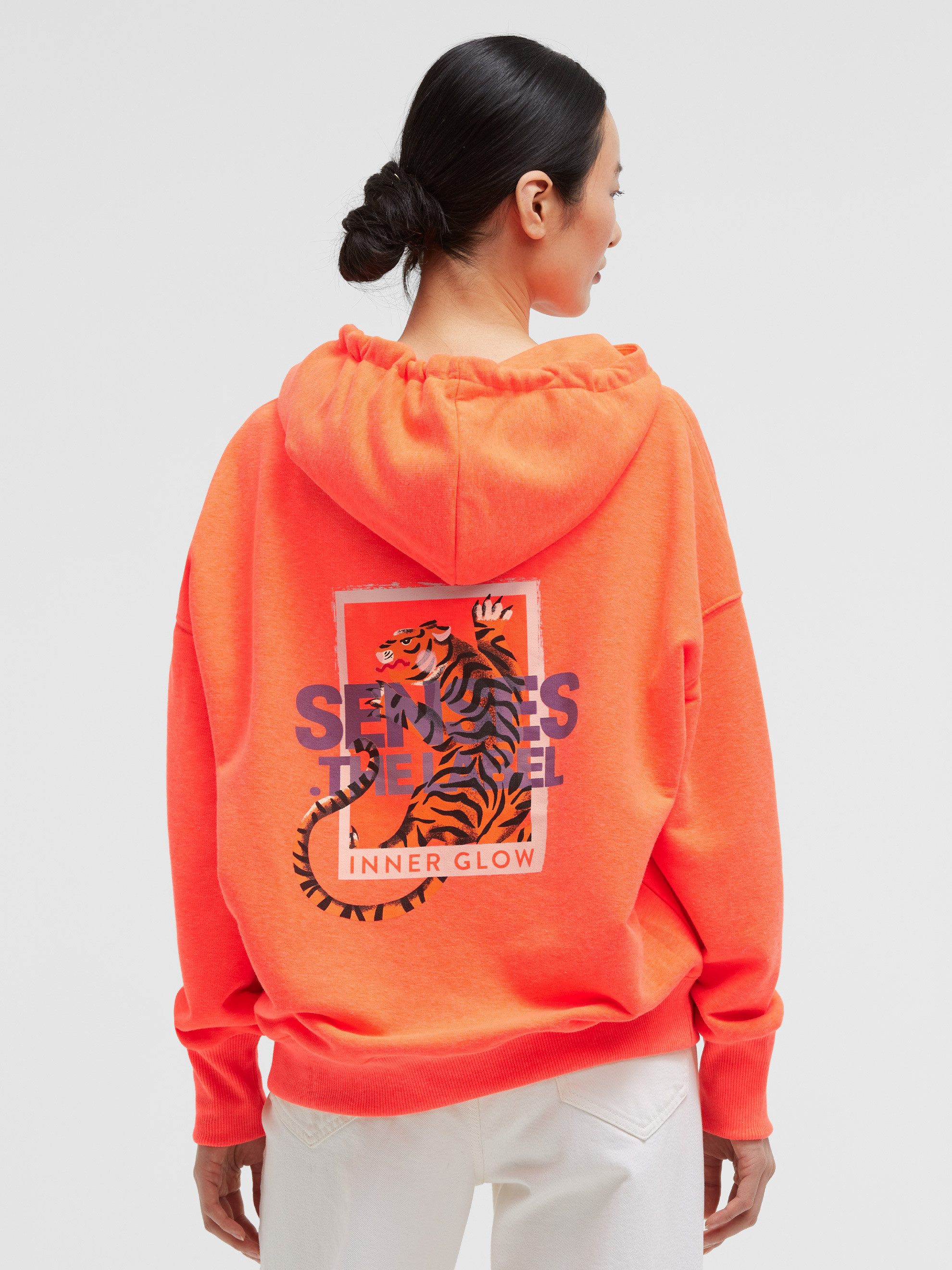 SENSES.THE LABEL Kapuzensweatshirt mit überschnittener Schulter