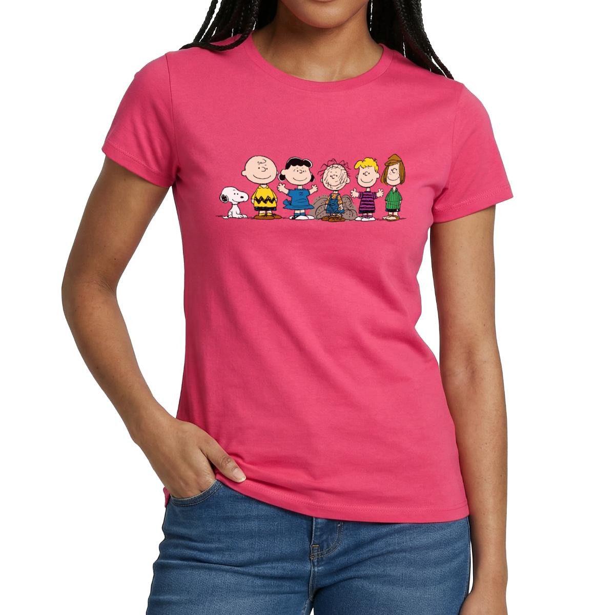 Spreadshirt T-Shirt Peanuts Snoopy Und Seine Freunde Frauen T-Shirt (1-tlg) Slim Fit, fällt klein aus