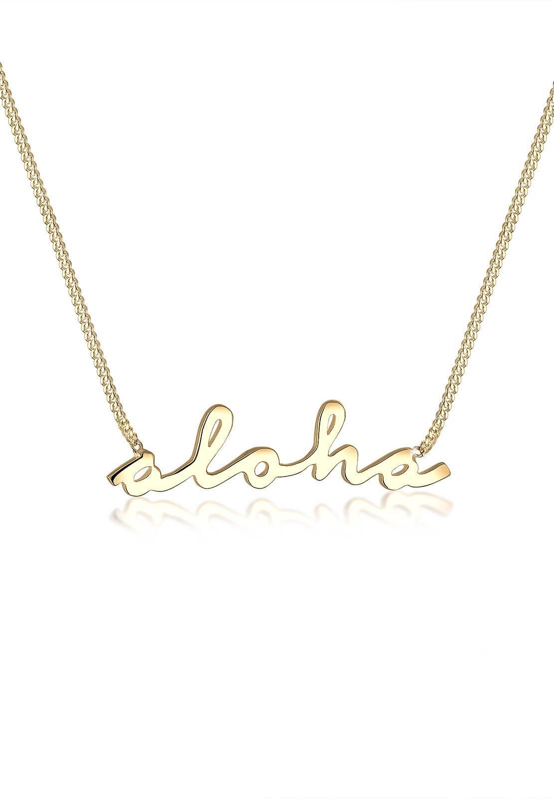 Elli Kette mit Anhänger Anhänger Aloha Statement-Schriftzug 925 Sterling Si günstig online kaufen