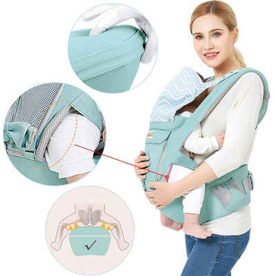 Aoucheni Babytrage 6 in 1 Ergonomische Babytrage mit Hüftsitz