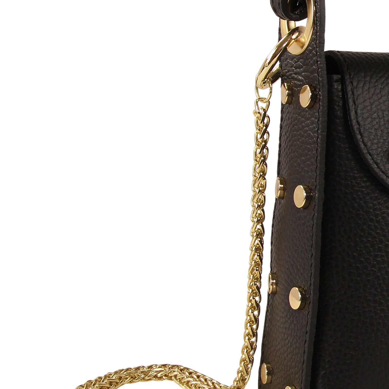 Toscanto Umhängetasche Toscanto Tasche schwarz Umhängetasche (Umhängetasche), Damen Leder Umhängetasche, schwarz ca. 13cm