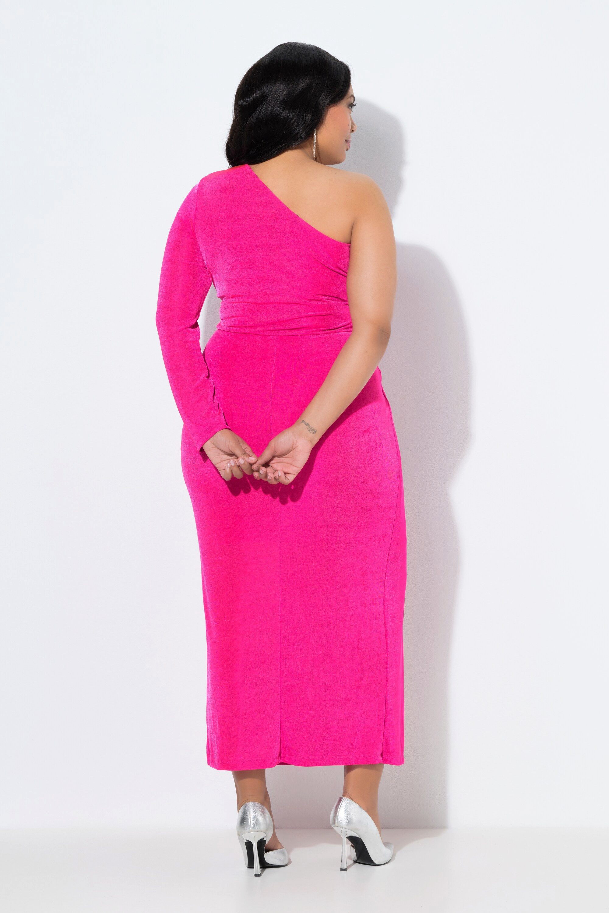 Ulla Popken Partykleid Maxikleid schulterfrei Wickeloptik