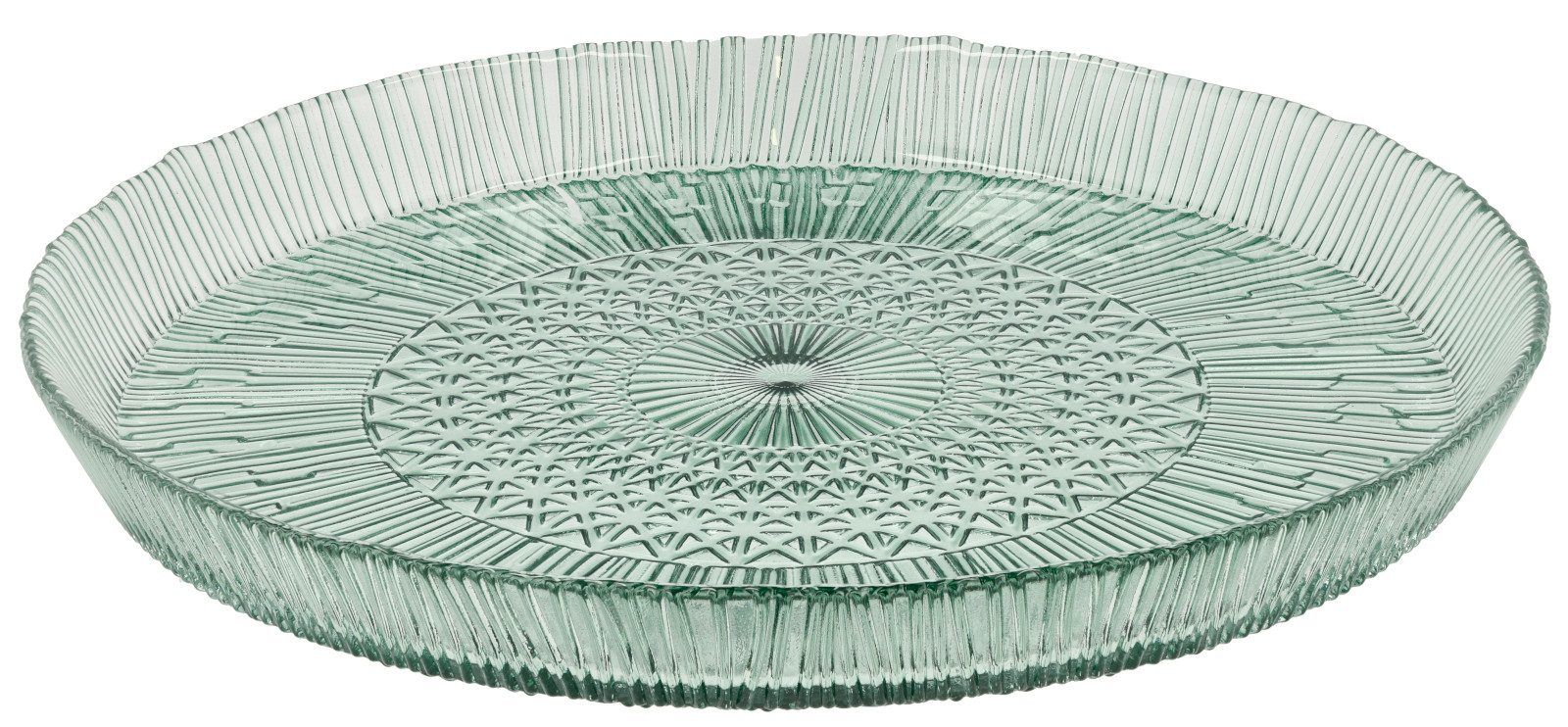 Bitz Servierplatte Kusintha Servierplatte rund grün 30cm, Glas, (Platten), Servierplatte rund Kusintha 30 cm Grün