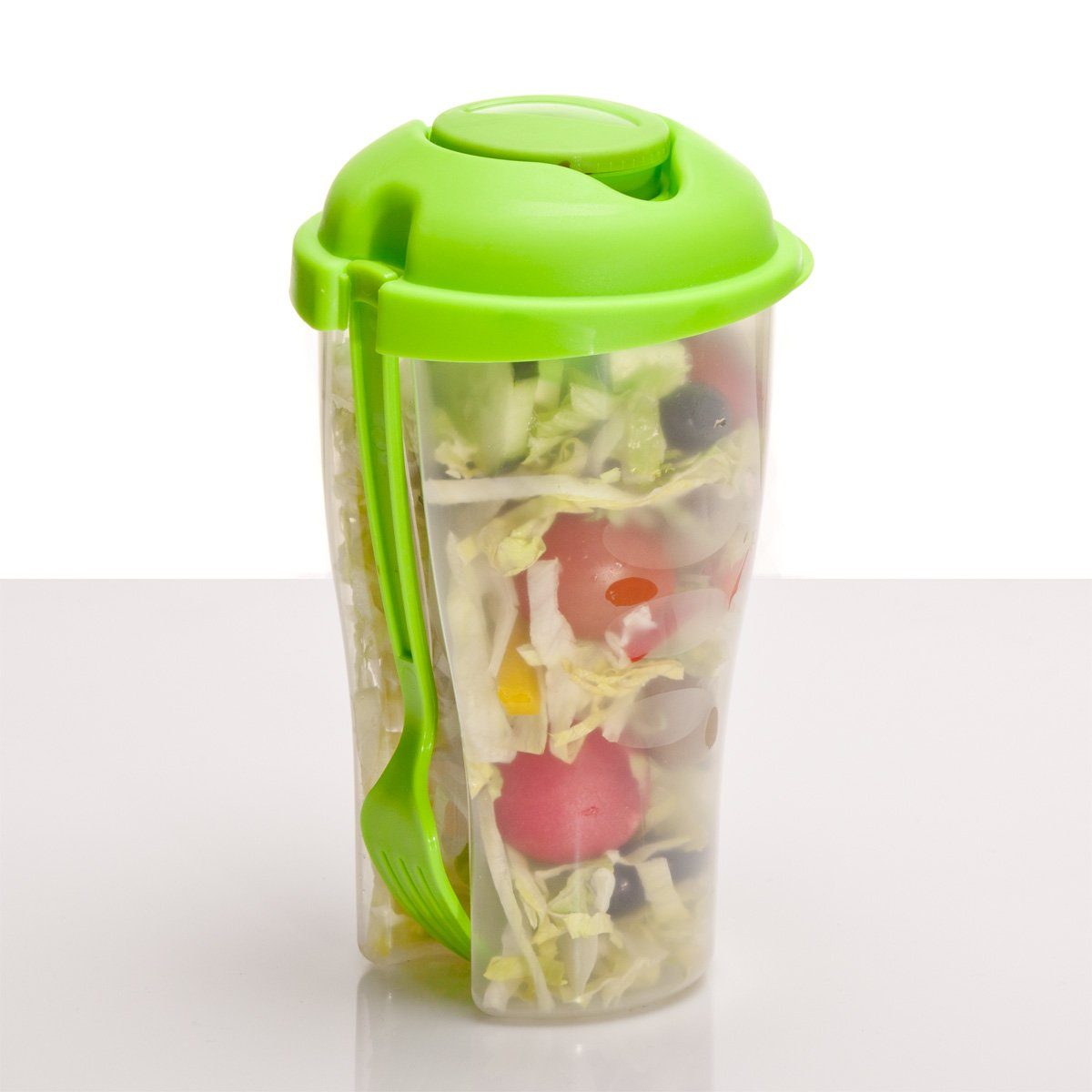 Goods+Gadgets Aufbewahrungsbecher Salat-to-go-Becher, (Salatcup unterwegs mit go 2 für Dressingbehälter)