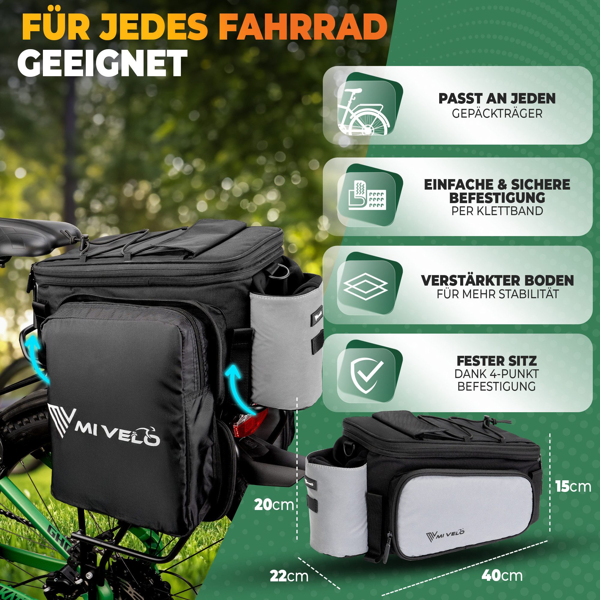 MIVELO Fahrradtasche, wasserabweisend