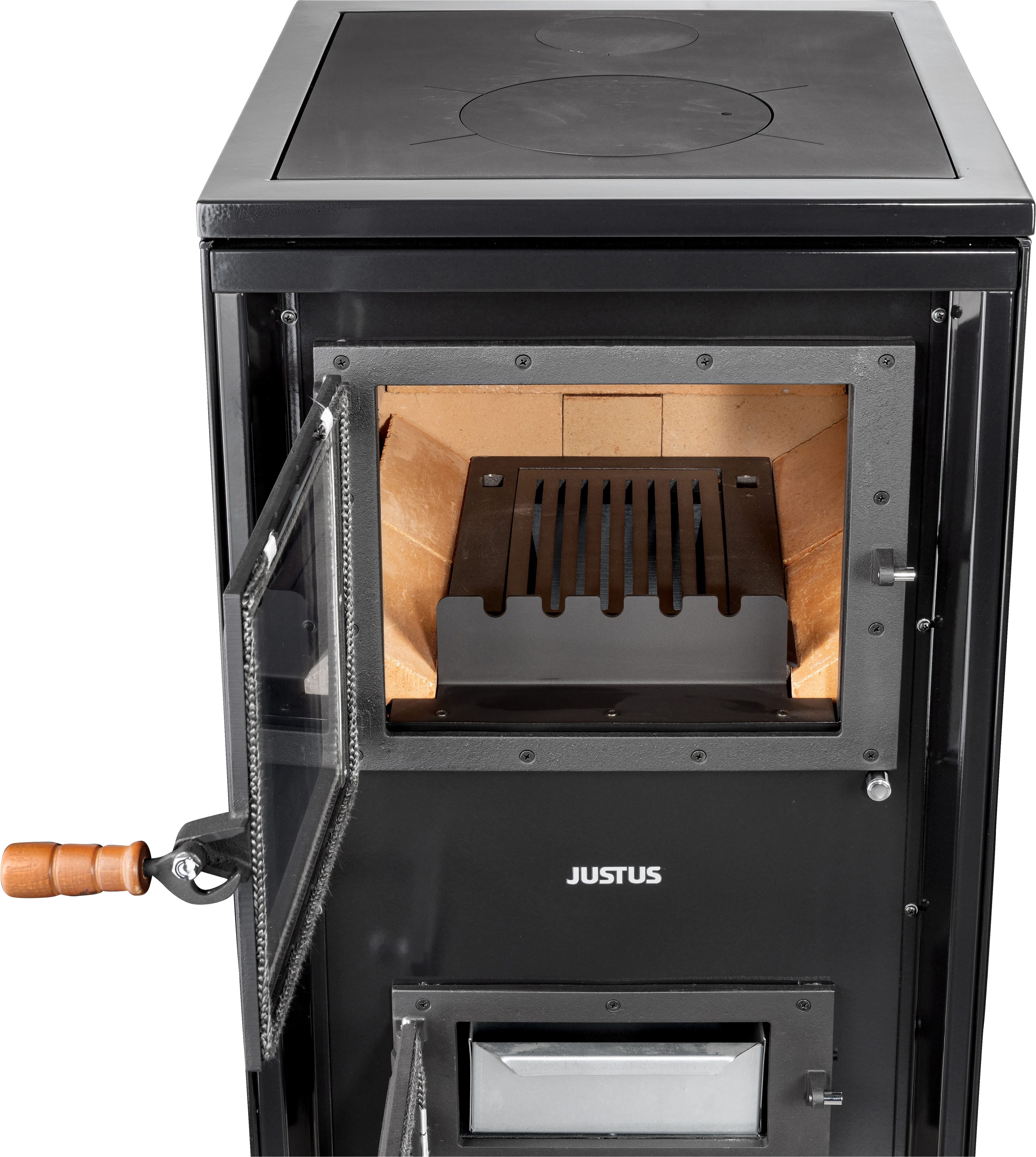 JUSTUS Festbrennstoffherd Rustico-50 2.0, 7 kW, Zeitbrand