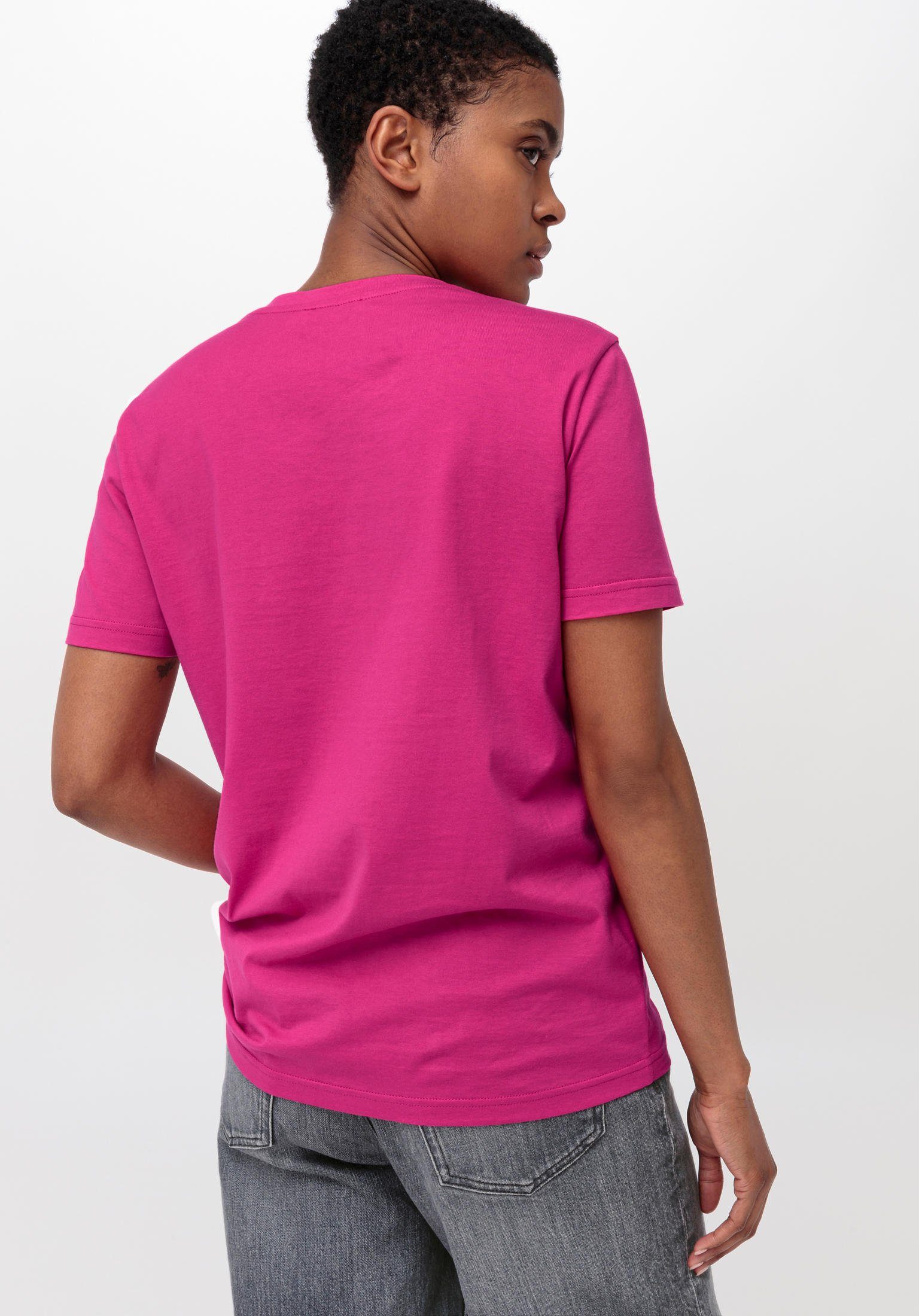 Kurzarm aus Bio-Baumwolle reiner T-Shirt Hessnatur fuchsia
