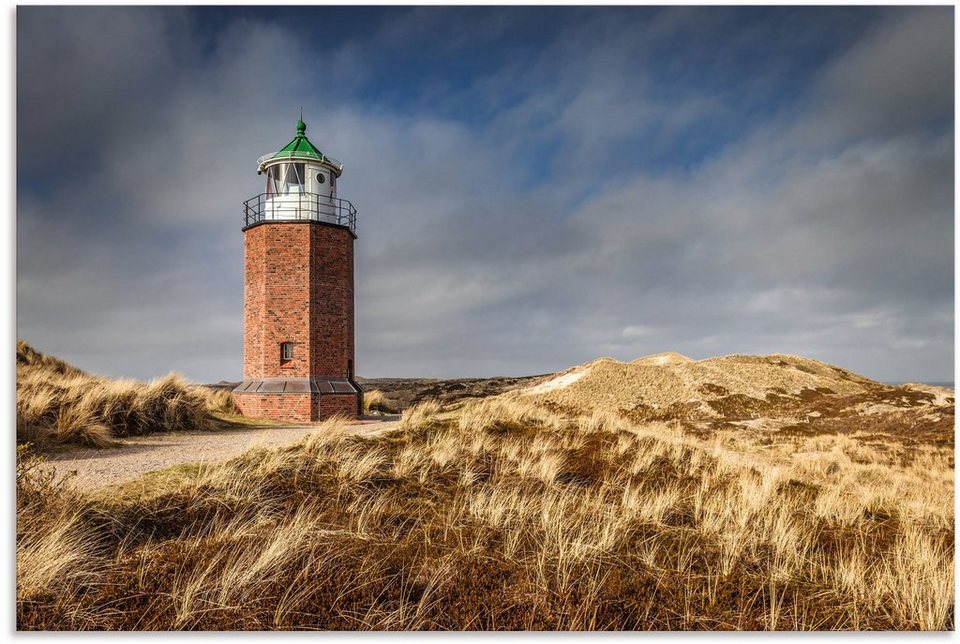 Artland Wandbild Leuchtturm Rotes Kliff in Kampen, Sylt, Gebäude (1 St),  als Alubild, Leinwandbild, Wandaufkleber oder Poster in versch. Größen