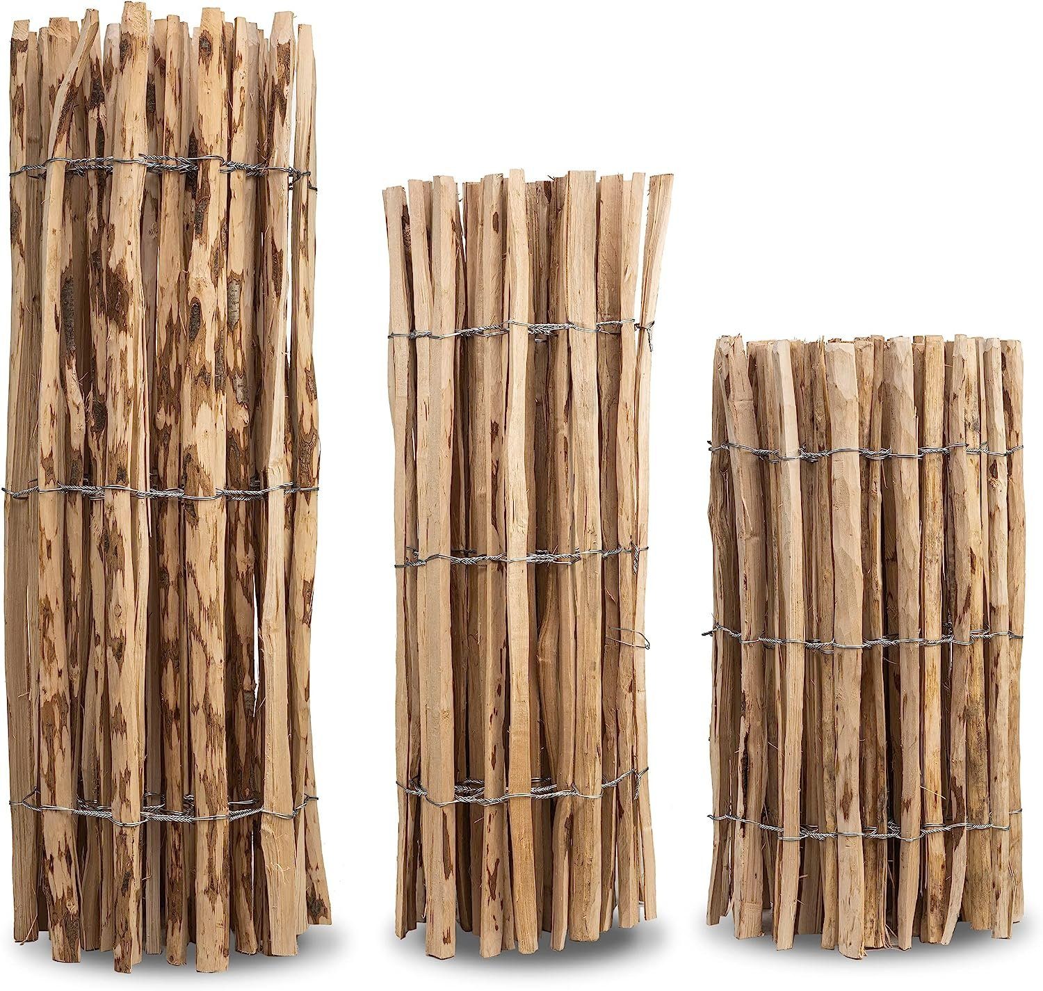 sunnypillow Staketenzaun aus Haselnuss in 26 Größen zur Auswahl, 70cm hoch, günstig online kaufen