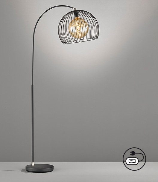 Stehlampe HONSEL Wire, FISCHER & ohne Leuchtmittel