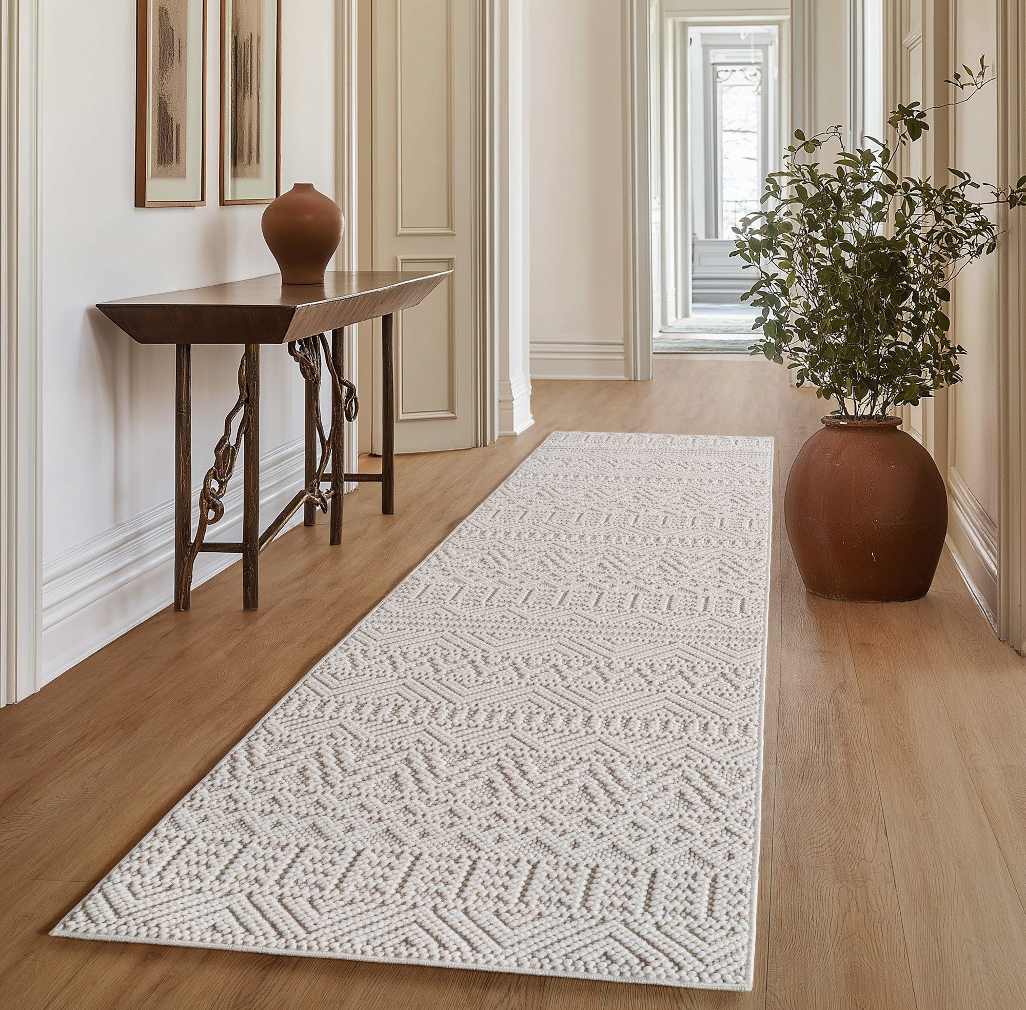 SIMPEX24 Designteppich Einfarbig Boucle Loop, Rechteckig, Höhe: 7 mm, Teppich Wohnzimmer, Schlafzimmer, Gästezimmer