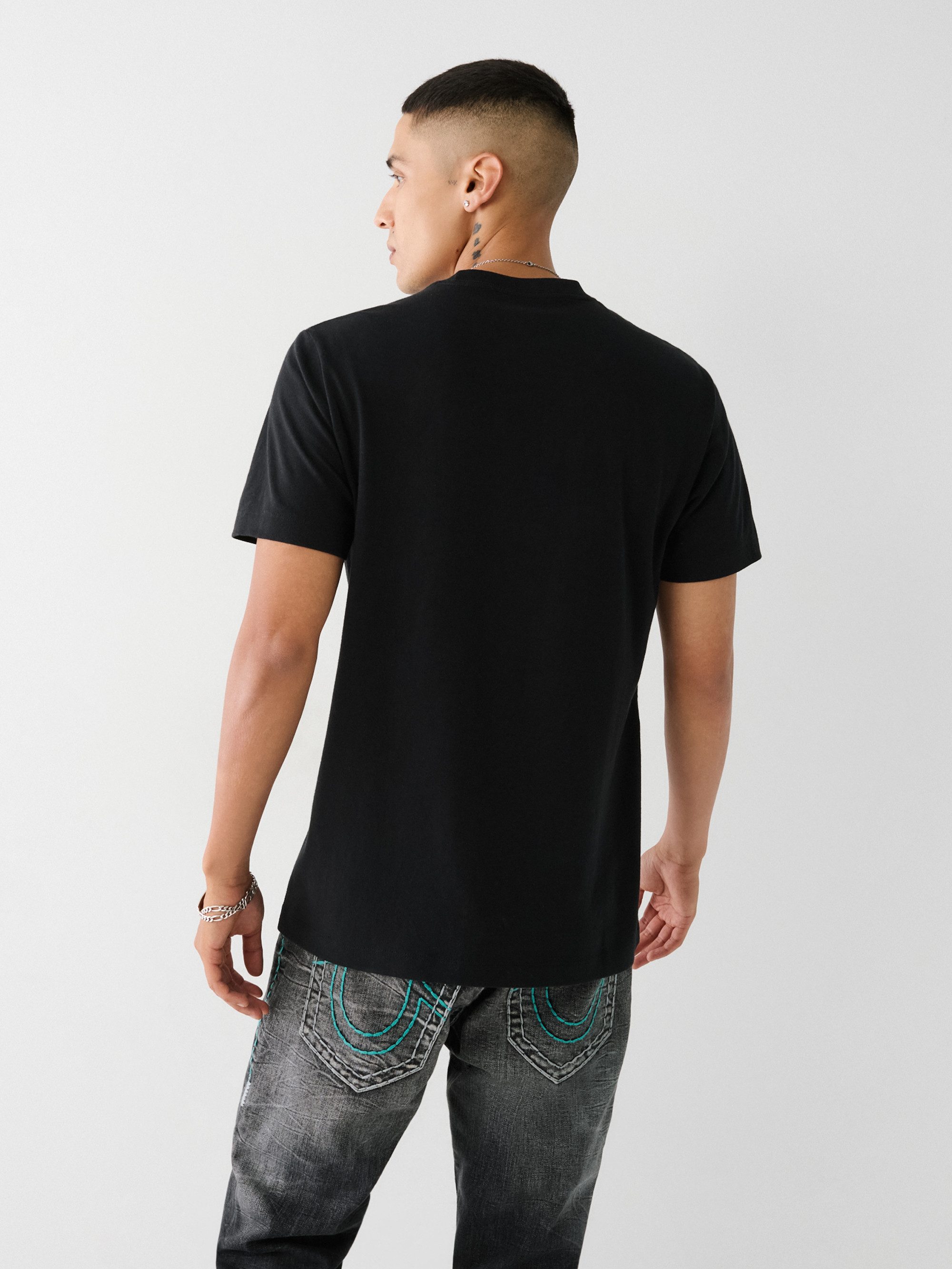 True Religion Kurzarmshirt SRS PUFF CREW TEE Baumwolle