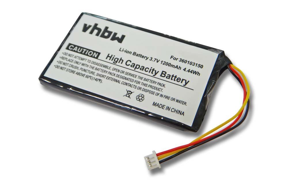 vhbw kompatibel mit HD, (3,7 Akku V) 7000 TomTom 7000 1200 mAh Go Li-Ion