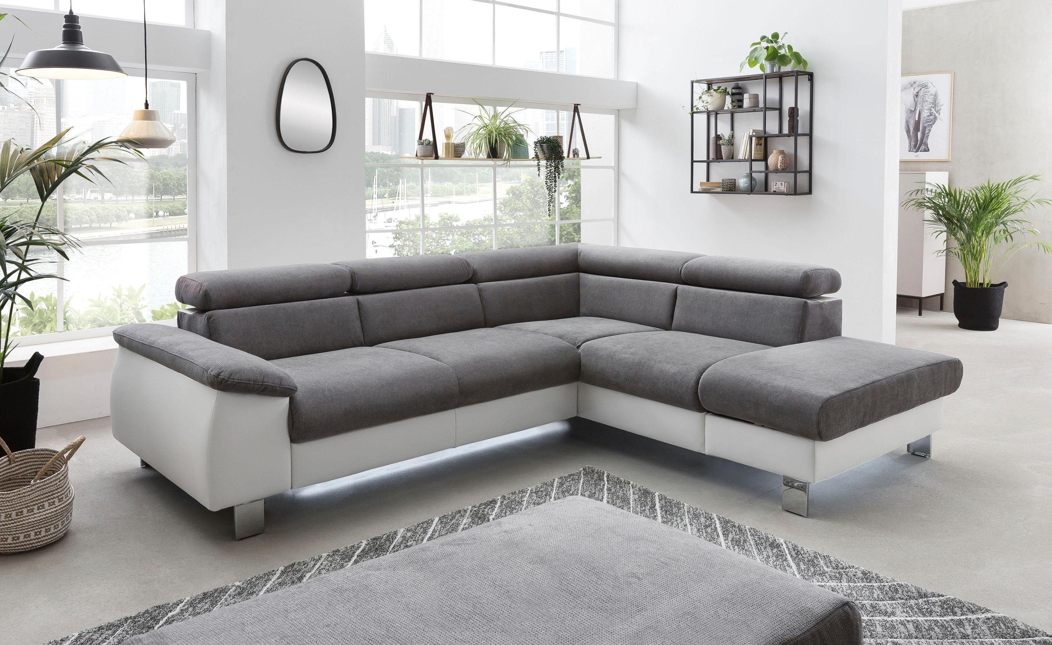 COTTA Ecksofa Komaris L-Form mit Kopfteilverstellung, günstig online kaufen