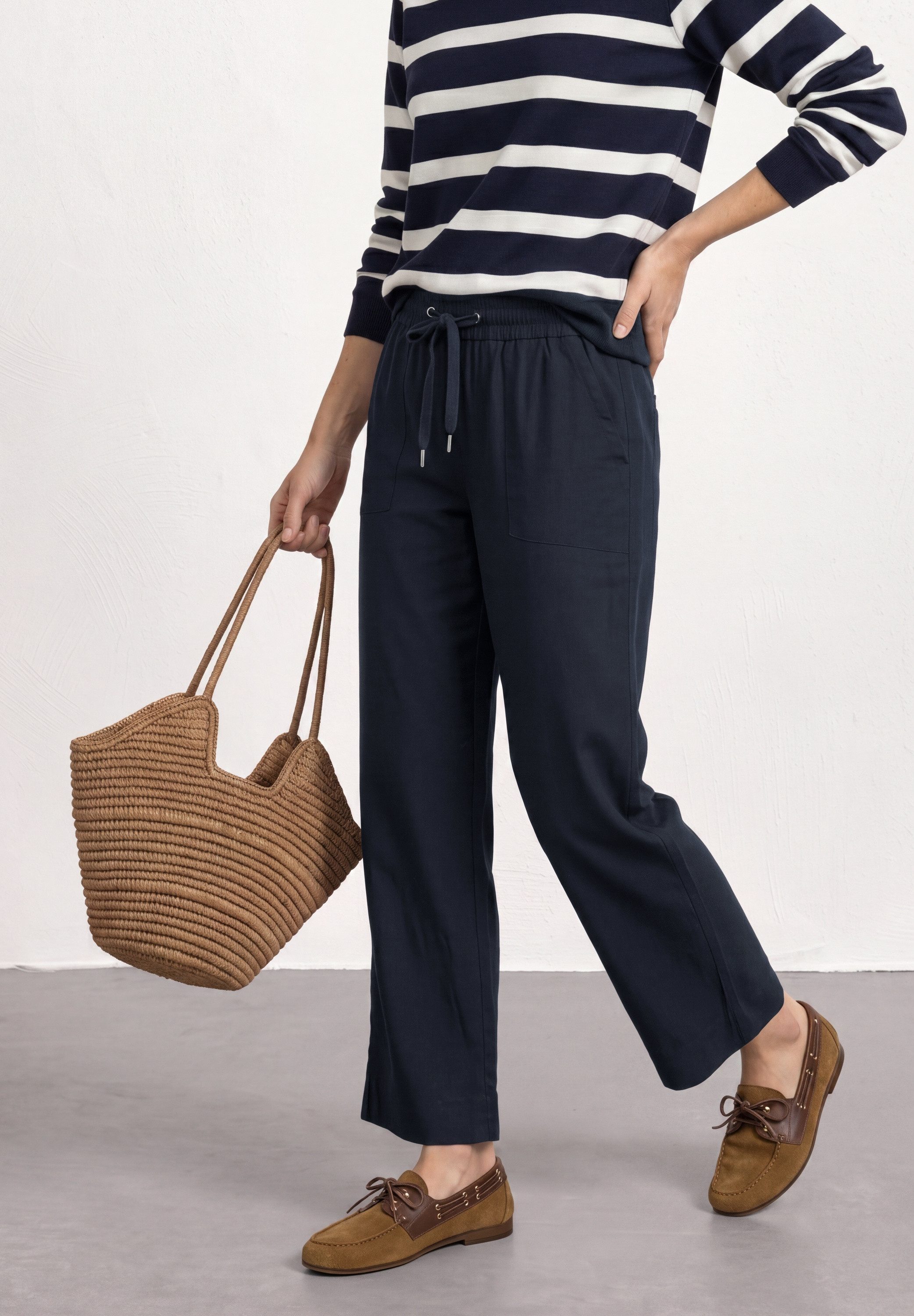 STREET ONE Stoffhose Sommerhose mit Turn-Up-Detail
