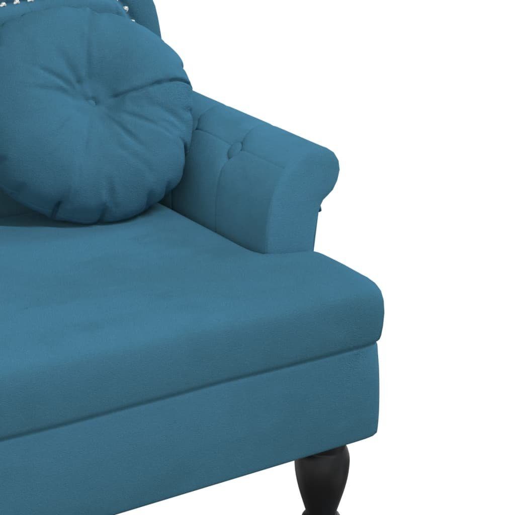 Blau Samt Sitzbank vidaXL 120,5x65x75 cm Sitzbank mit Blau Kissen | Blau