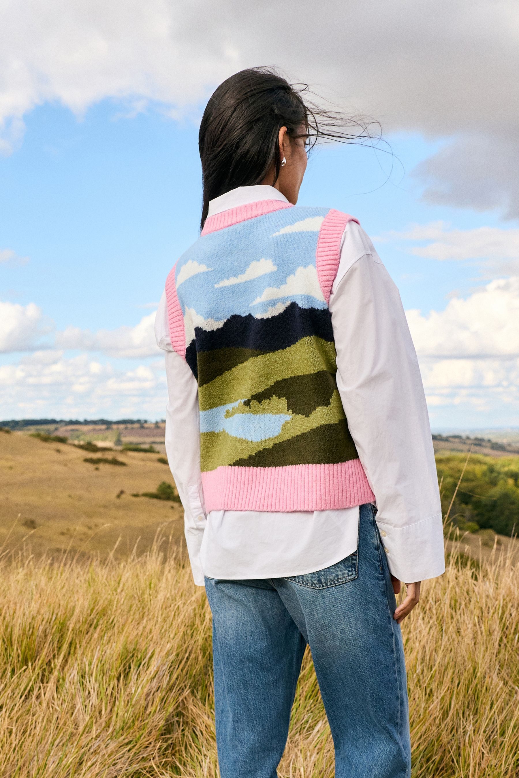 Next Pullunder Gemustertes Rundhals-Tanktop aus Strick (1-tlg) günstig online kaufen