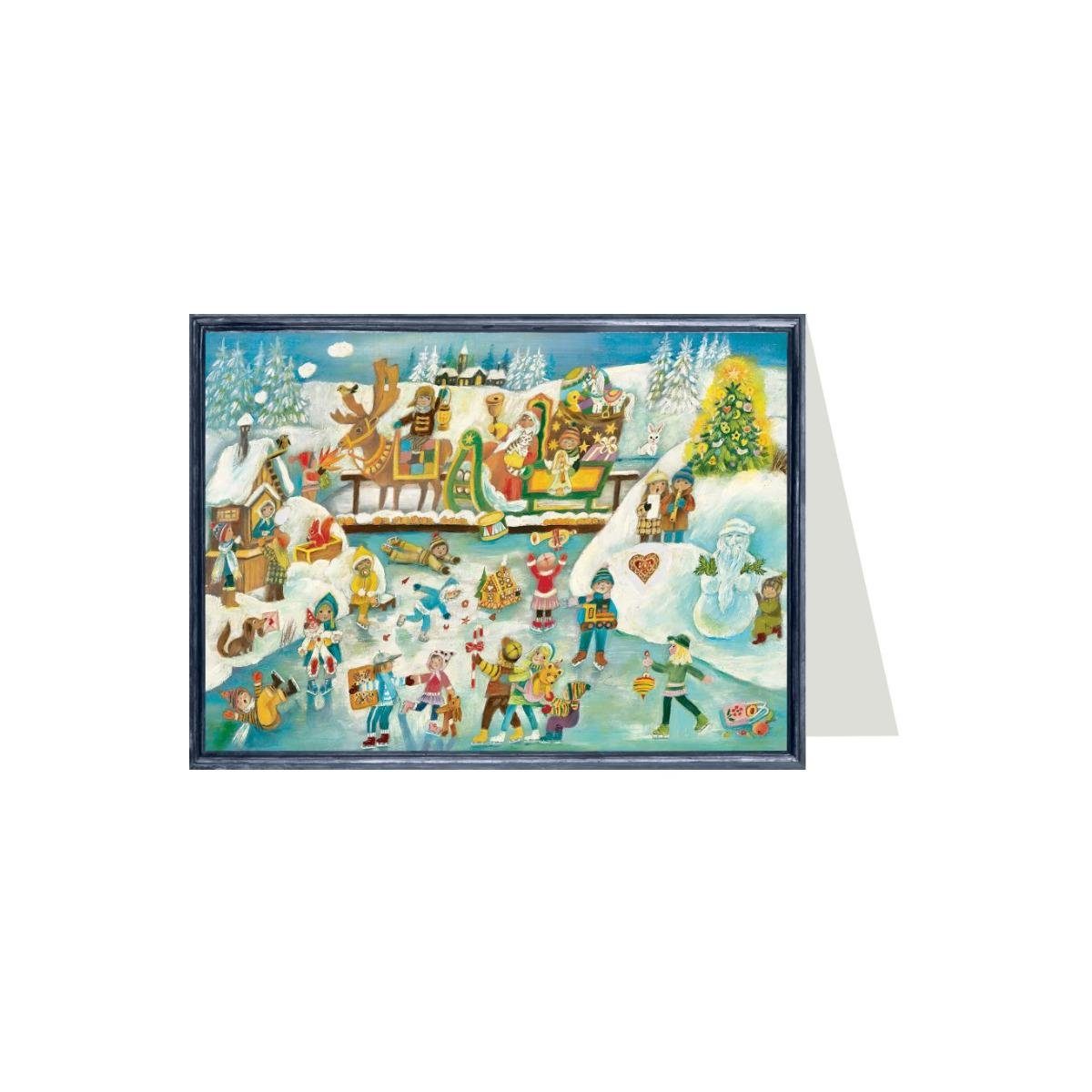 Richard Sellmer Verlag Grußkarte 99782 - Weihnachtskarte - Spaß auf dem Eis