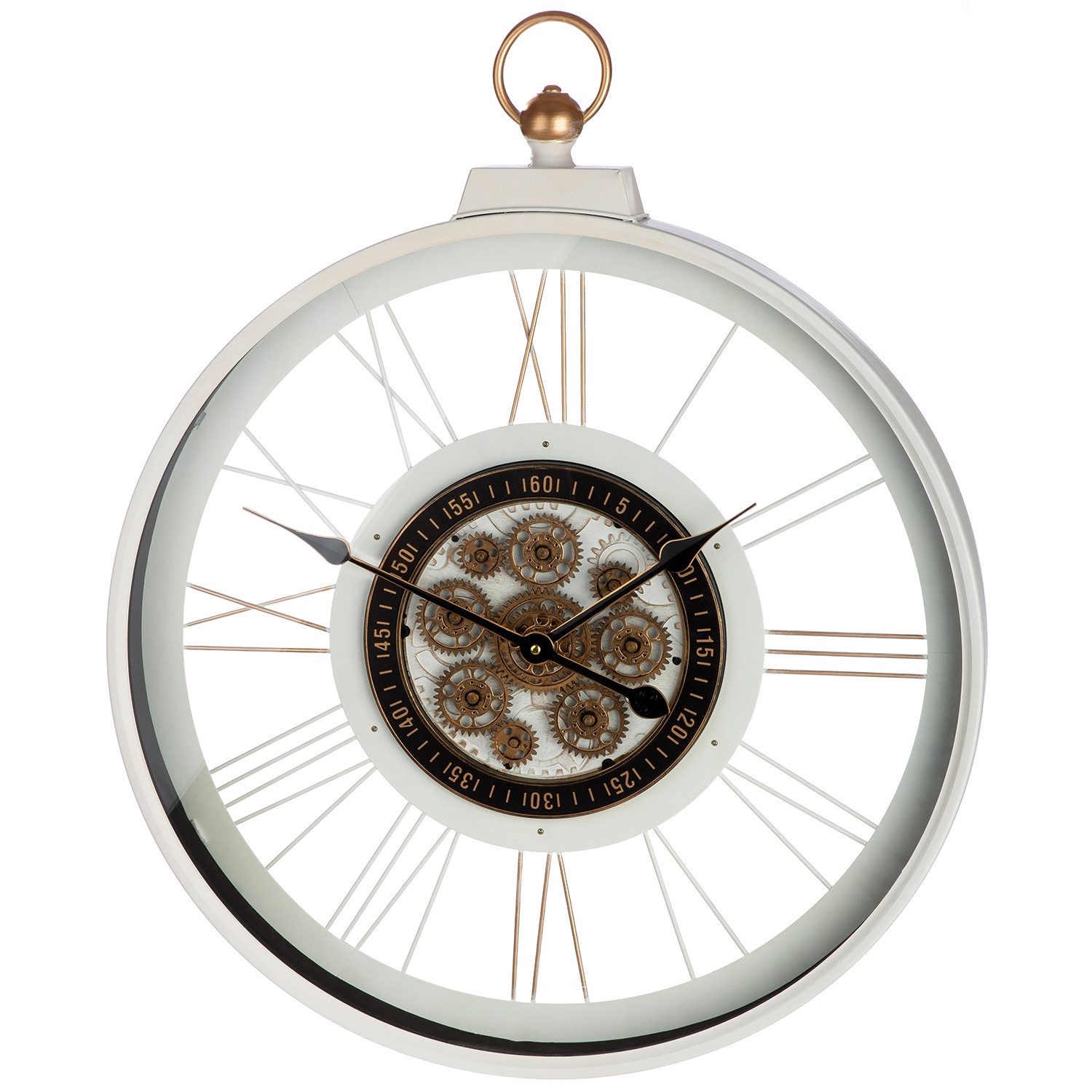 GILDE Wanduhr Wanduhr rund Kello weiß H. 73 cm