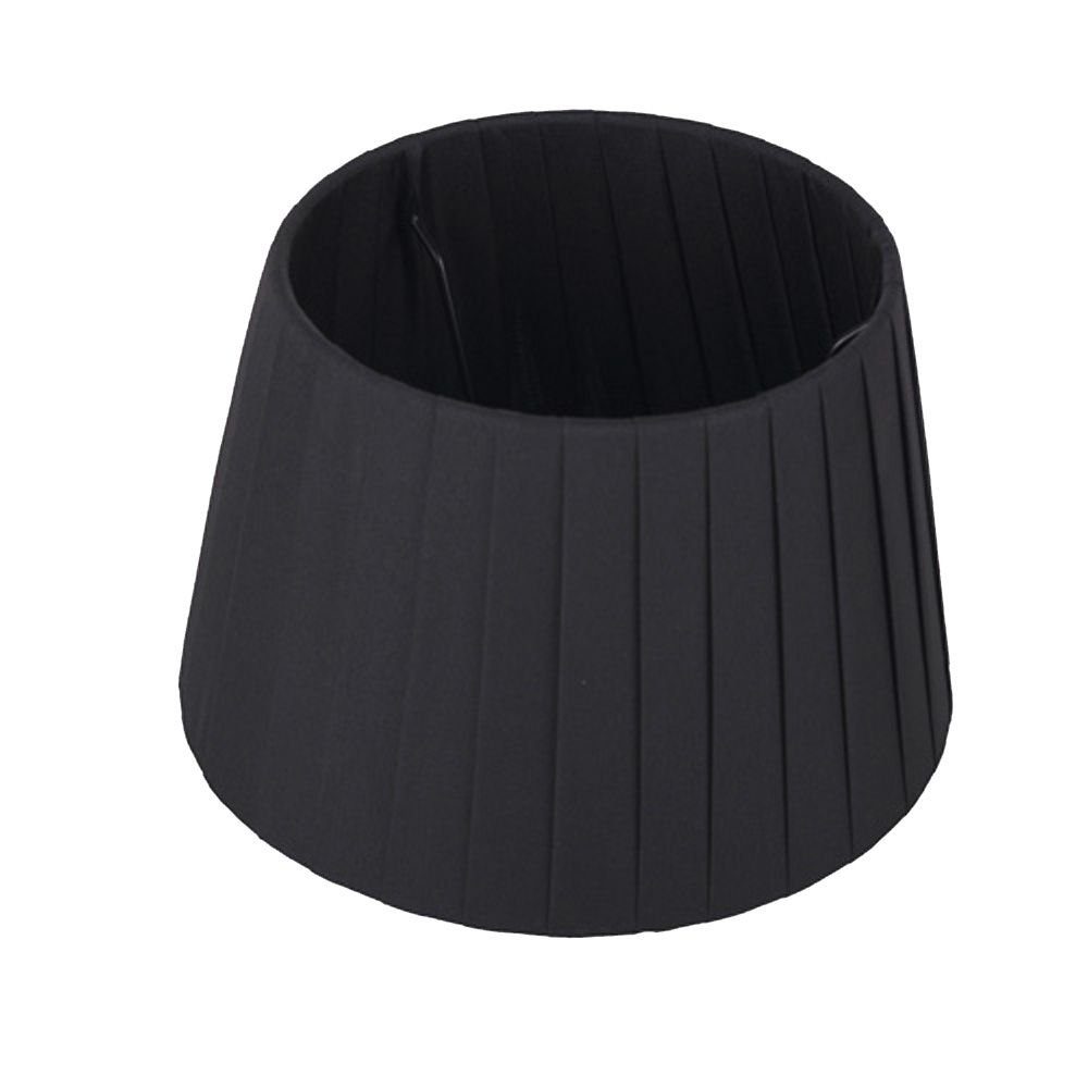 Dirk Davids Leuchten GmbH Lampenschirm für Tischleuchte in Rund Faltenplissee Leinen Schwarz TL 20-15-13, Faltenplissee