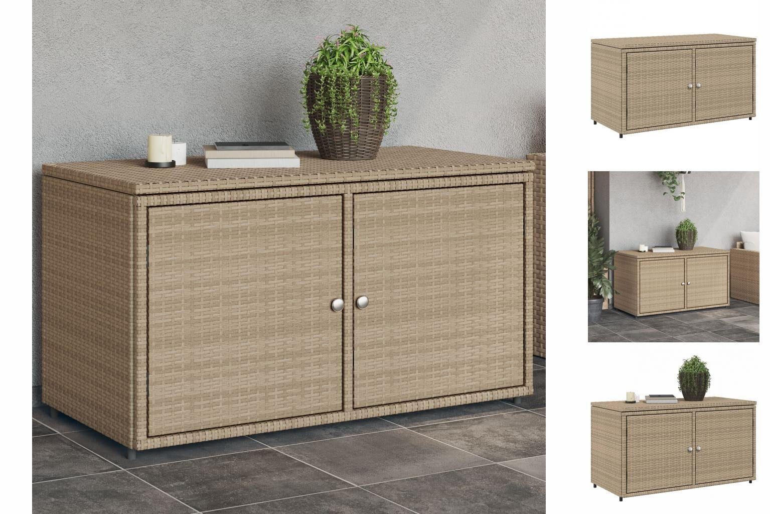 vidaXL Auflagenbox Gartenschrank Beige 110x55x60,5 cm Polyrattan