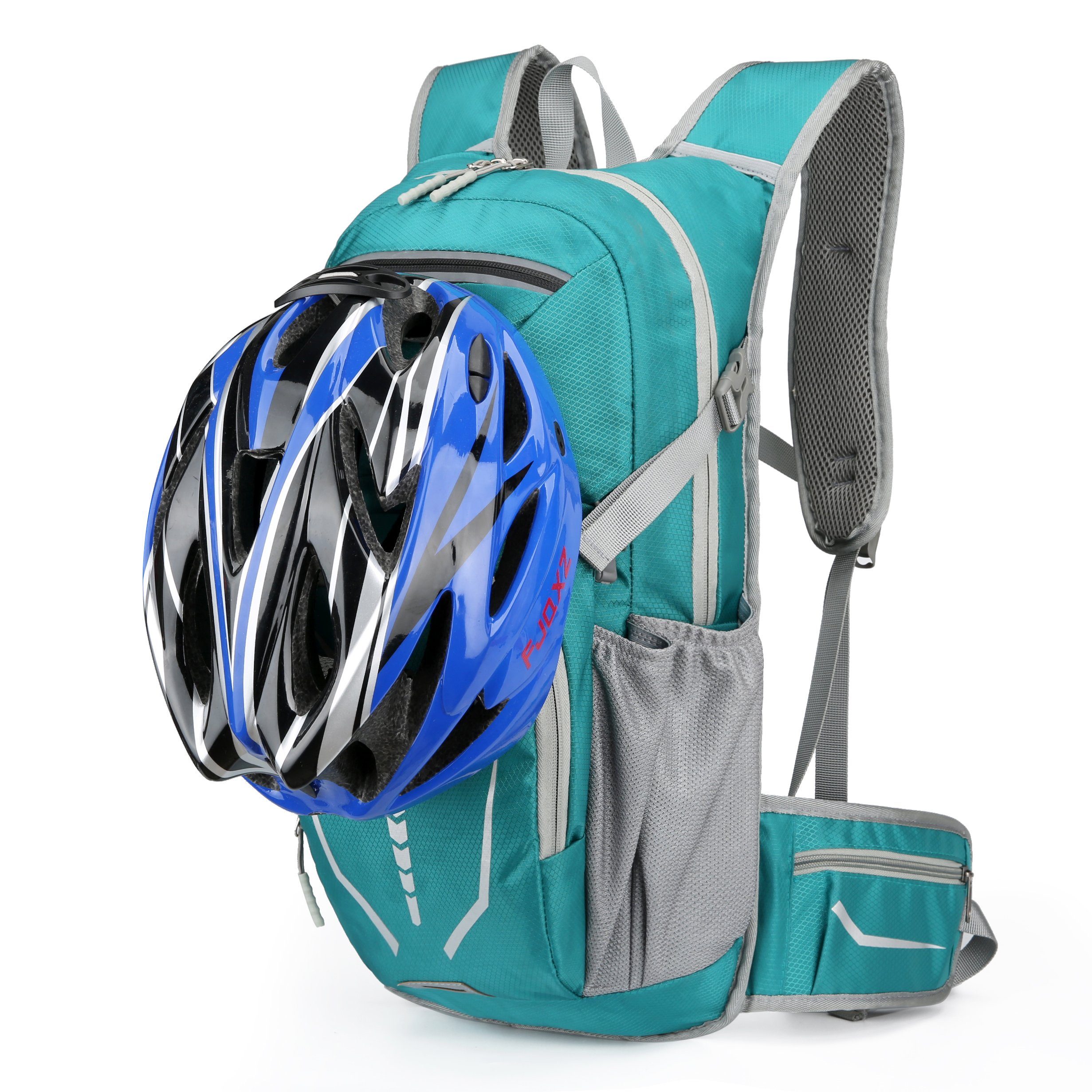 RAIKOU Fahrradrucksack 18L Reflexstreifen Helmabdeckung Trinkrucksack Wasserdicht, Radsport Hydration