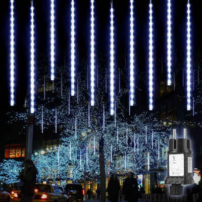 Salcar LED-Lichterkette »Eiszapfen Lichterkette Außen Weihnachtsbeleuchtung Baumbeleuchtung«, 4,5m mit 10 Spiralen, Kaltweiß