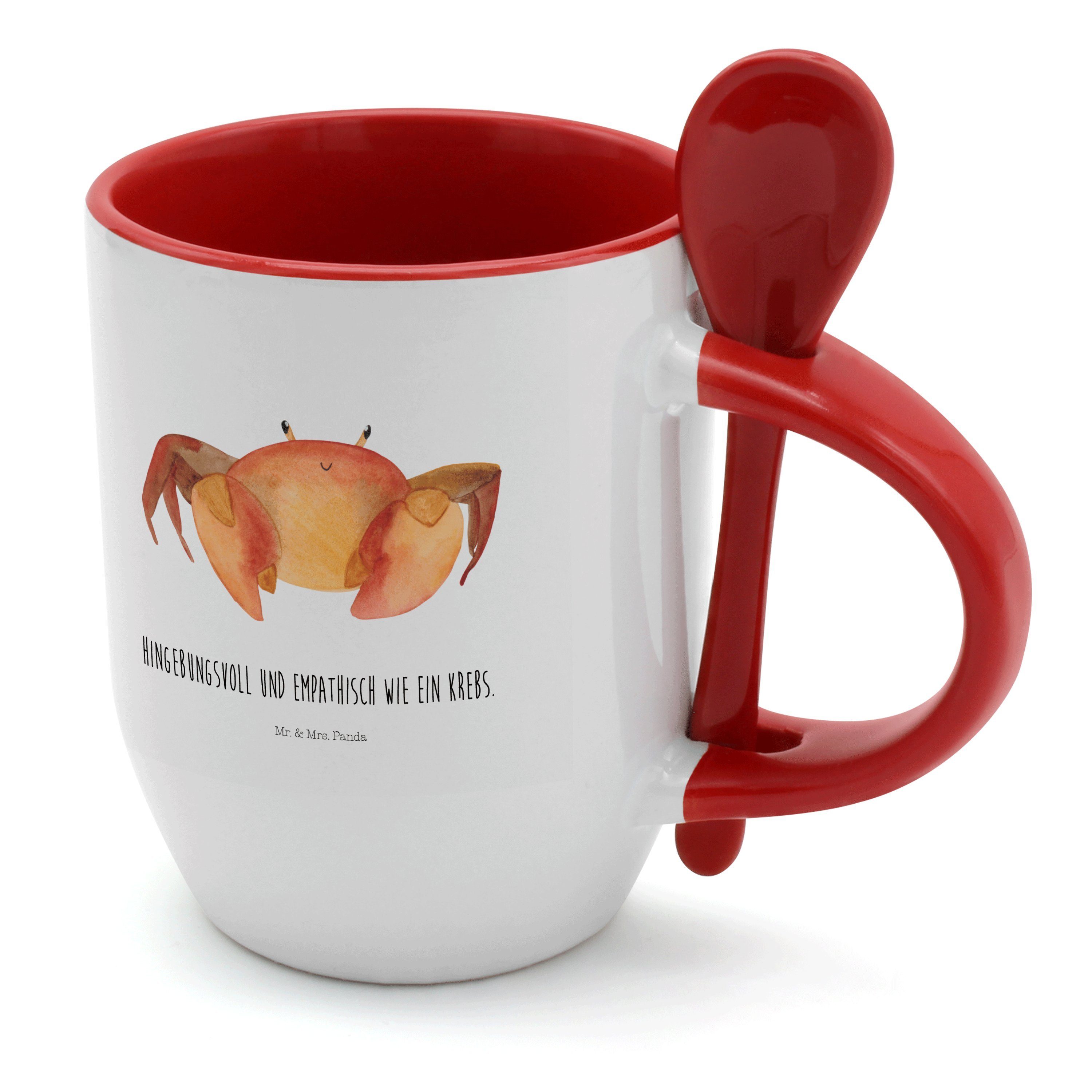 Mr. & Mrs. Panda Tasse Sternzeichen Krebs - Weiß - Geschenk, Tasse, Tasse mit Spruch, Tierkr, Keramik