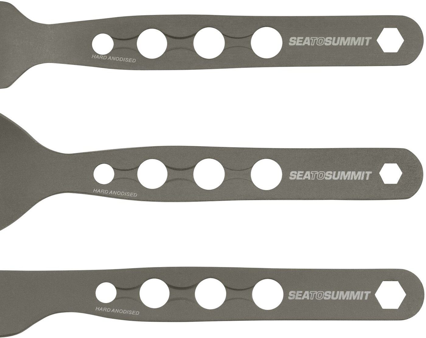sea to summit Besteck-Set Alphaset 3pc Cutlery Set GREY ANODISED-