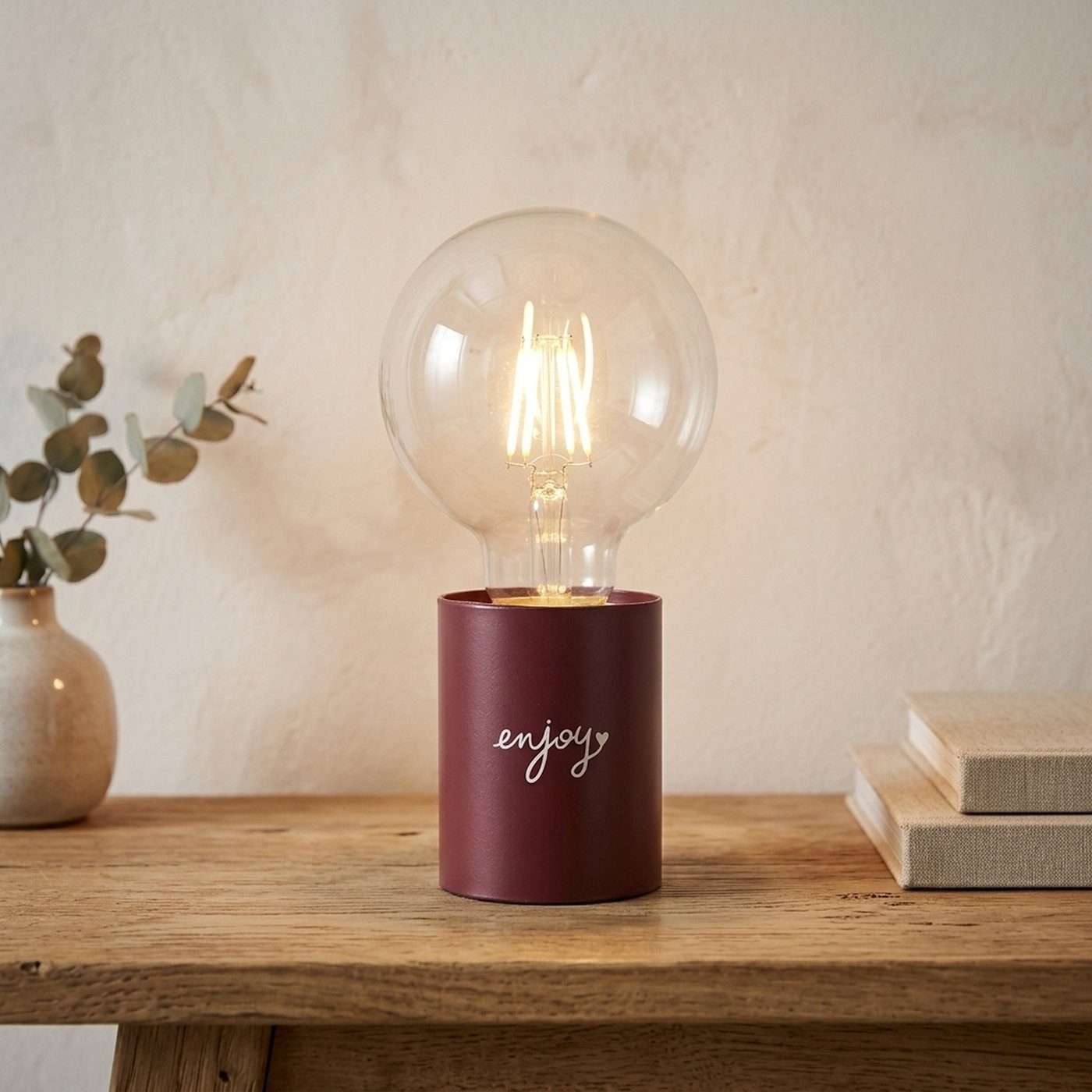 BOLTZE GRUPPE GmbH Etagere Boltze Tischleuchte Enjoy, LED, Rot, 18,5cm, 2085028, (1-tlg)