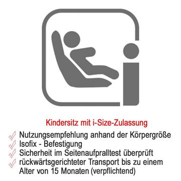 RECARO Autokindersitz Kio - Prime - Mat Black, bis: 18 kg, Kinder Autositz i-Size 60 cm - 105 cm / 3 Monate bis 4 Jahre