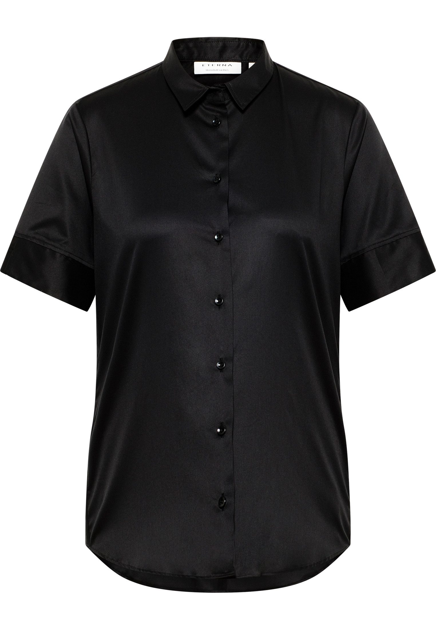 Eterna Blusentop ETERNA REGULAR FIT COVER SHIRT Kurzarm Hemd schwarz twill 5008-39-H965