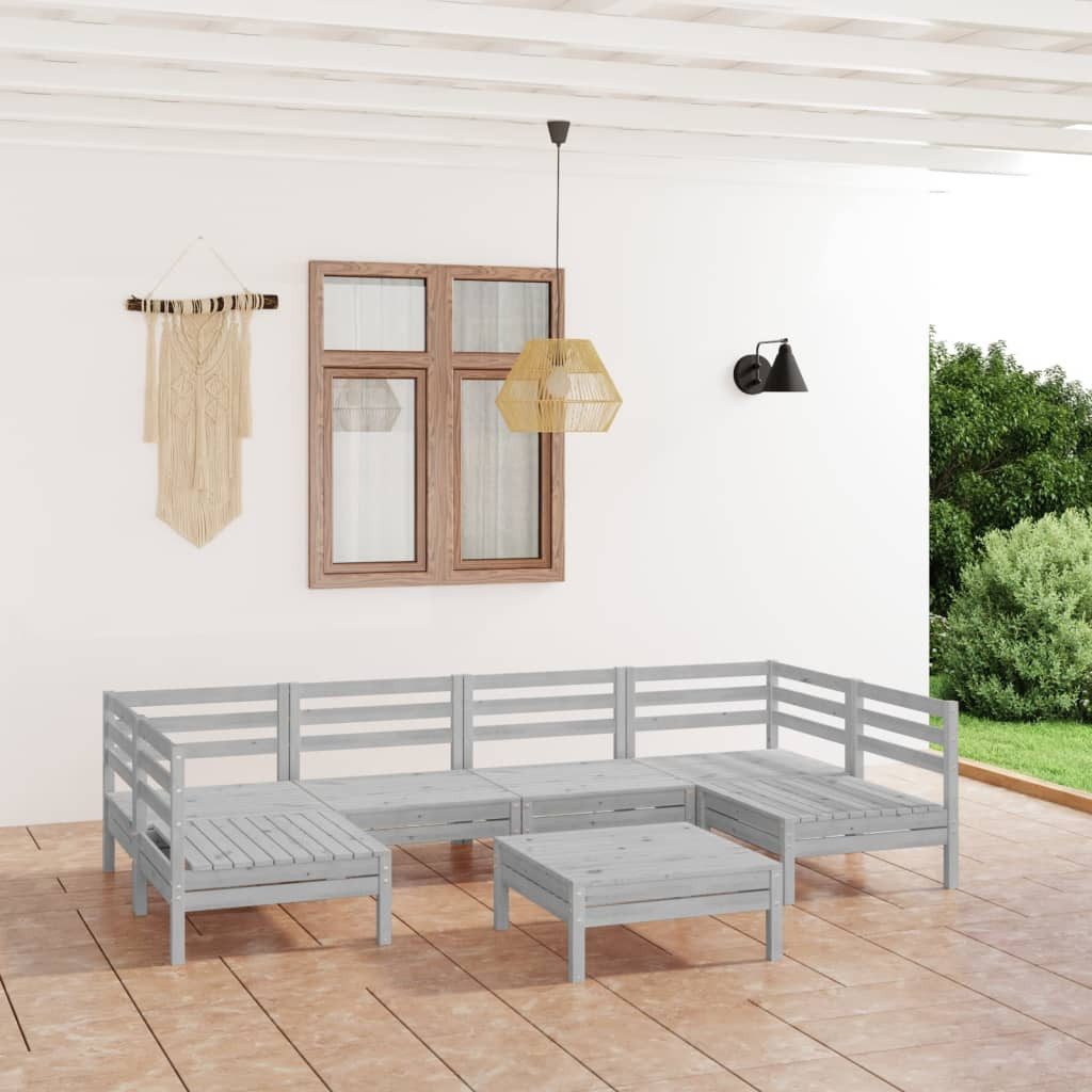 furnicato Garten-Essgruppe Outdoor Lounge-Set aus massivem Kiefernholz Weiß 63,5x63,5x62,5 cm, (1-tlg), Witterungsbeständige Sitzgruppe im modularen Paletten-Design