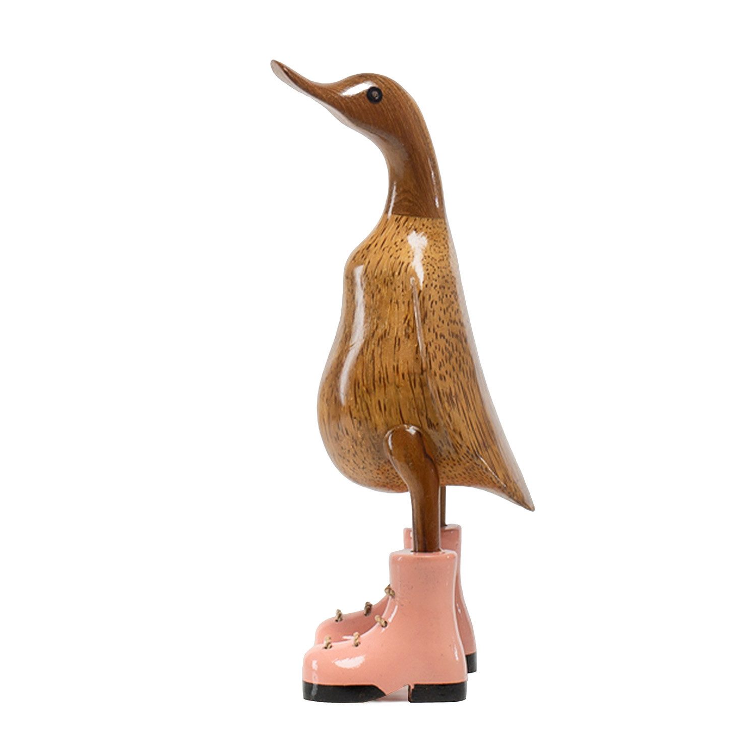 DomDeco Dekofigur Handgefertigte Deko-Figur aus Holz "Ente mit Stiefeln"