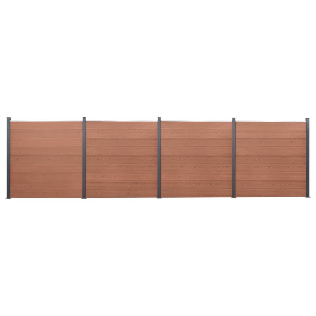 vidaXL Gartenzaun Zaunelement-Set Braun 699x186 cm WPC, (1-St)