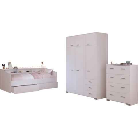 Parisot Jugendzimmer-Set Sleep 41, (Set, 4-St), Rückwände der Fächer am Bett drehbar