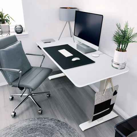 HOME DELUXE Schreibtisch Höhenverstellbarer Schreibtisch LUMINA 120 x 60 cm (2-St., Komplettset), Mit Memory Steuerung, USB-Buchse & Touchscreen I Stehschreibtisch