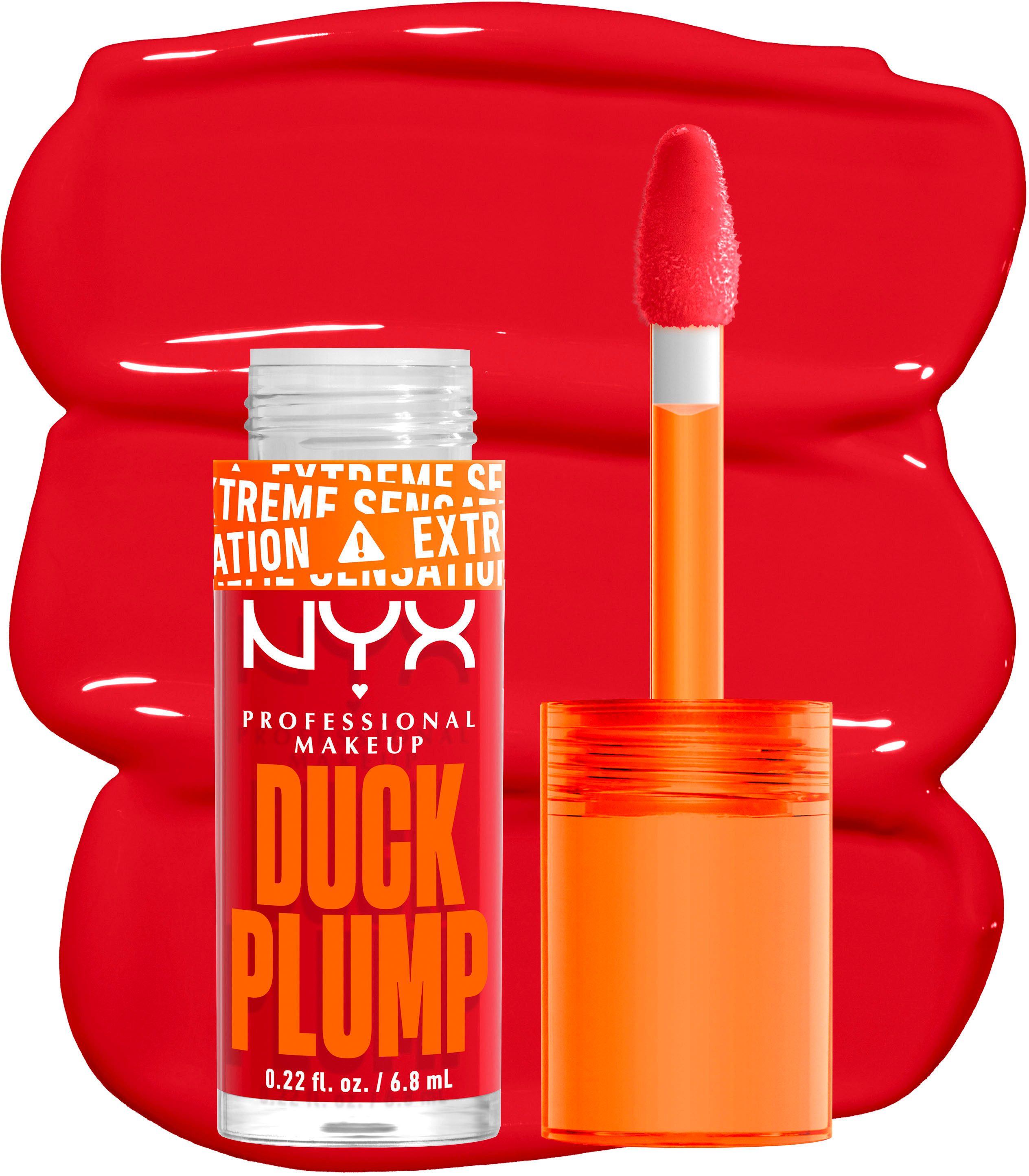 NYX PROFESSIONAL MAKEUP Lipgloss DUCK PLUMP LIP LACQUER, sofortiger Schmollmund-Effekt dank Kollagenpeptiden
