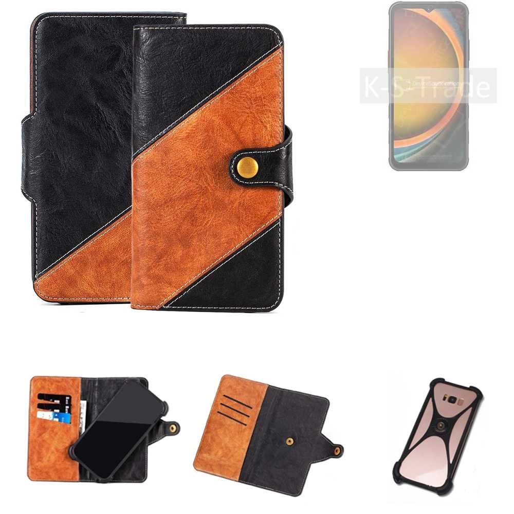 K-S-Trade Handyhülle für Samsung Galaxy XCover7 Pro, Handyhülle Schutzhülle Bookstyle Case Wallet-Case Handy Cover