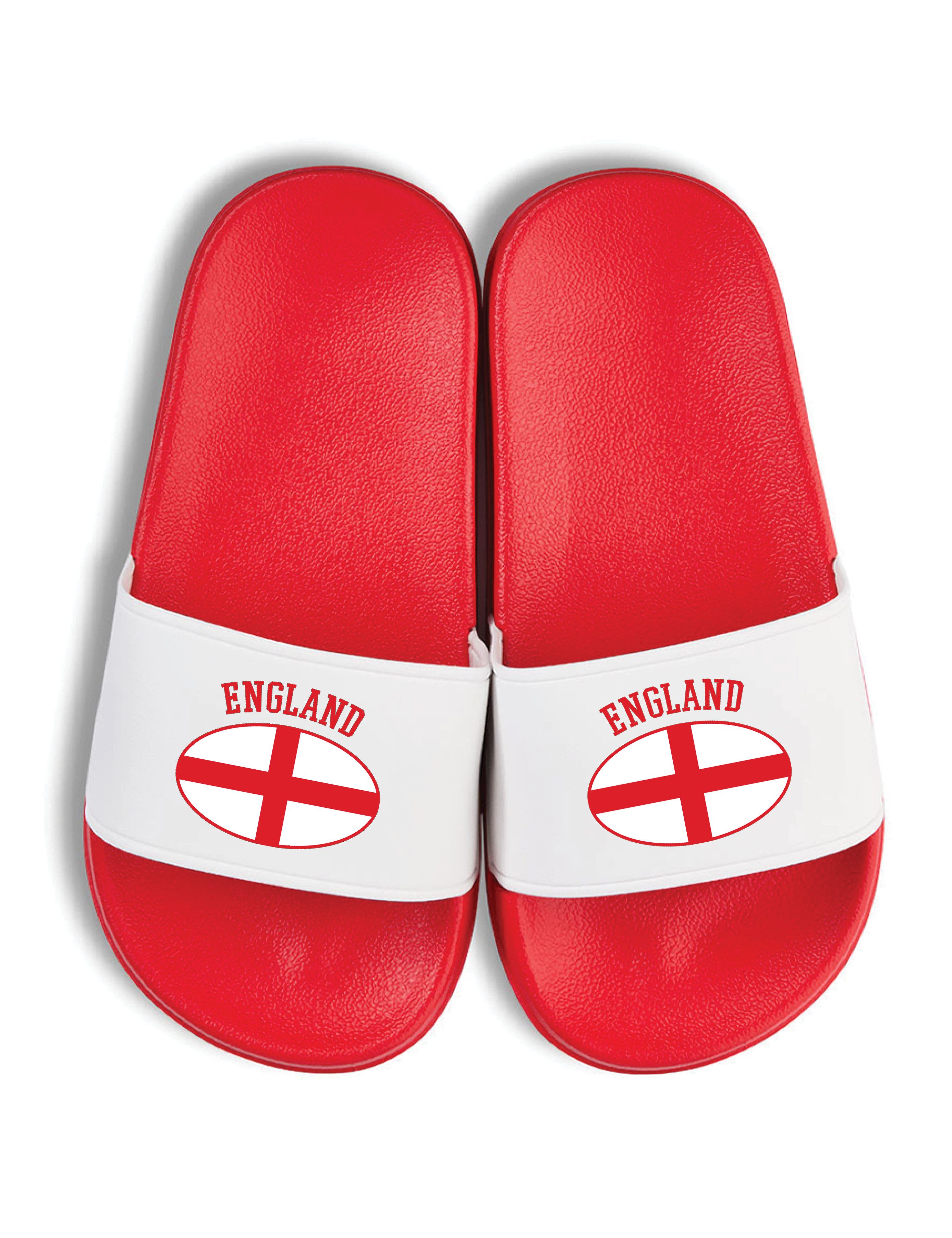 Kinder Badelatschen "England" Fußball-Fan Fun-Print lustig Geschenk Badeschuh