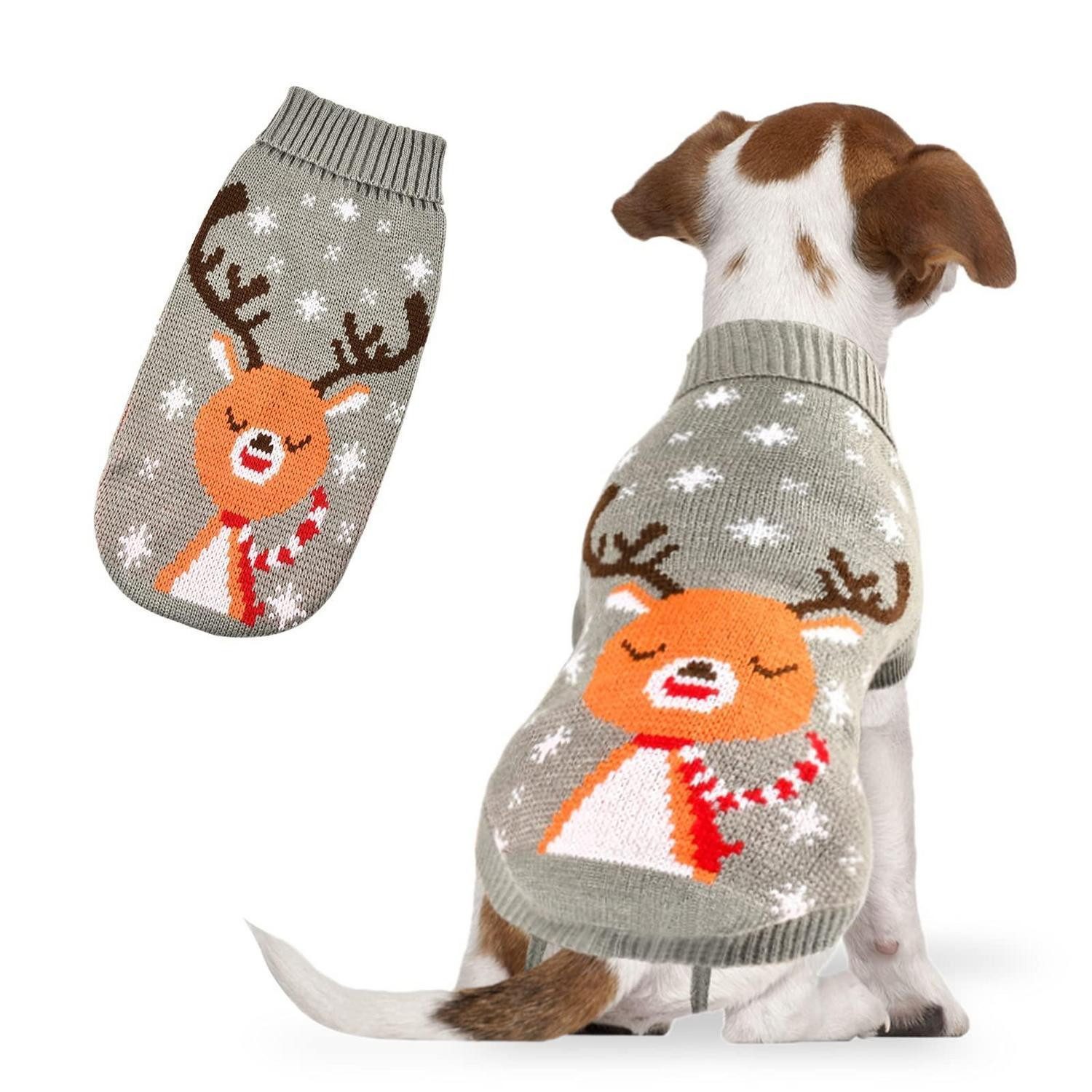LuxusKollektion Hundepullover Hundepullover Rentier Grau M